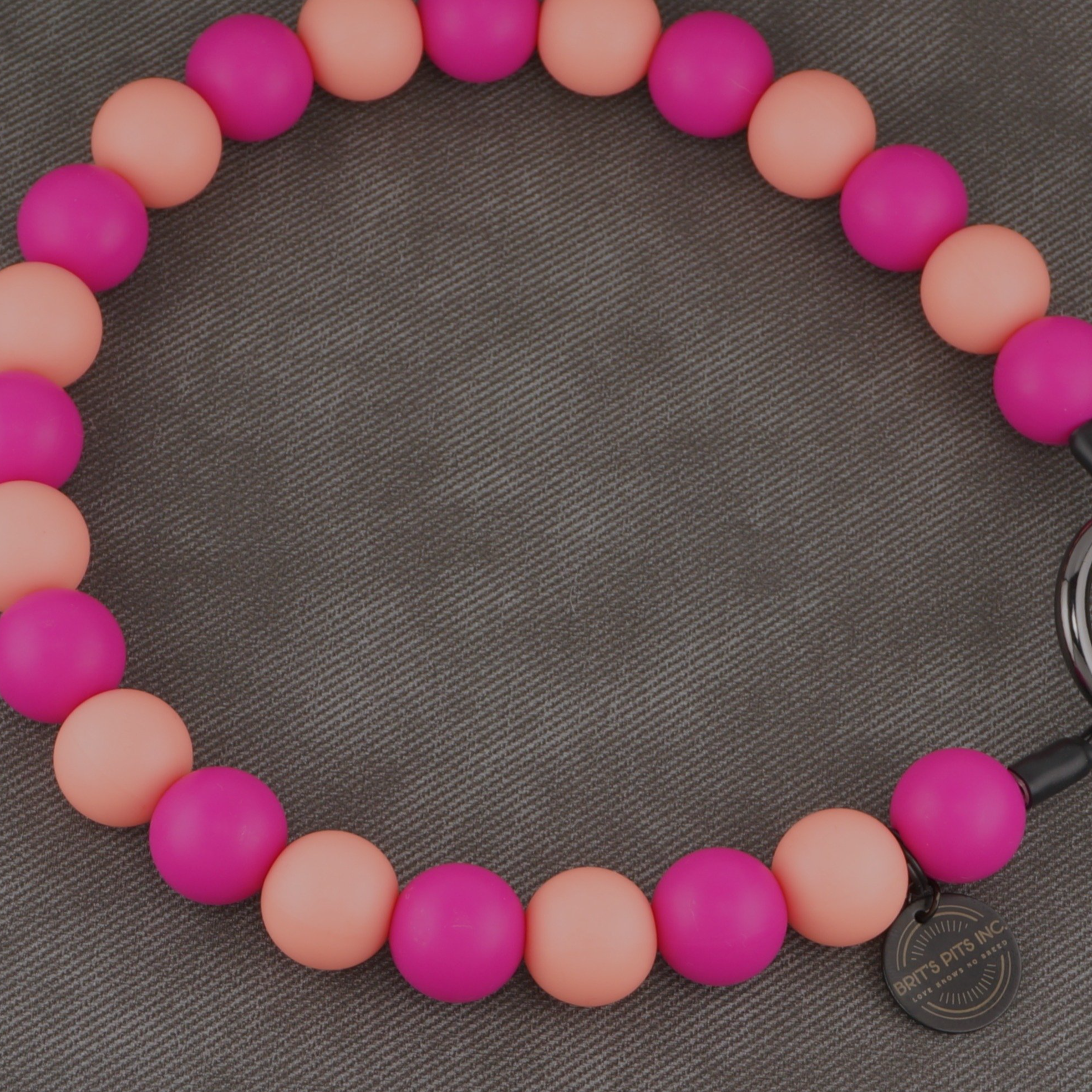 Stylish Custom Beaded Dog Collars and Necklaces in bright pink, light pink