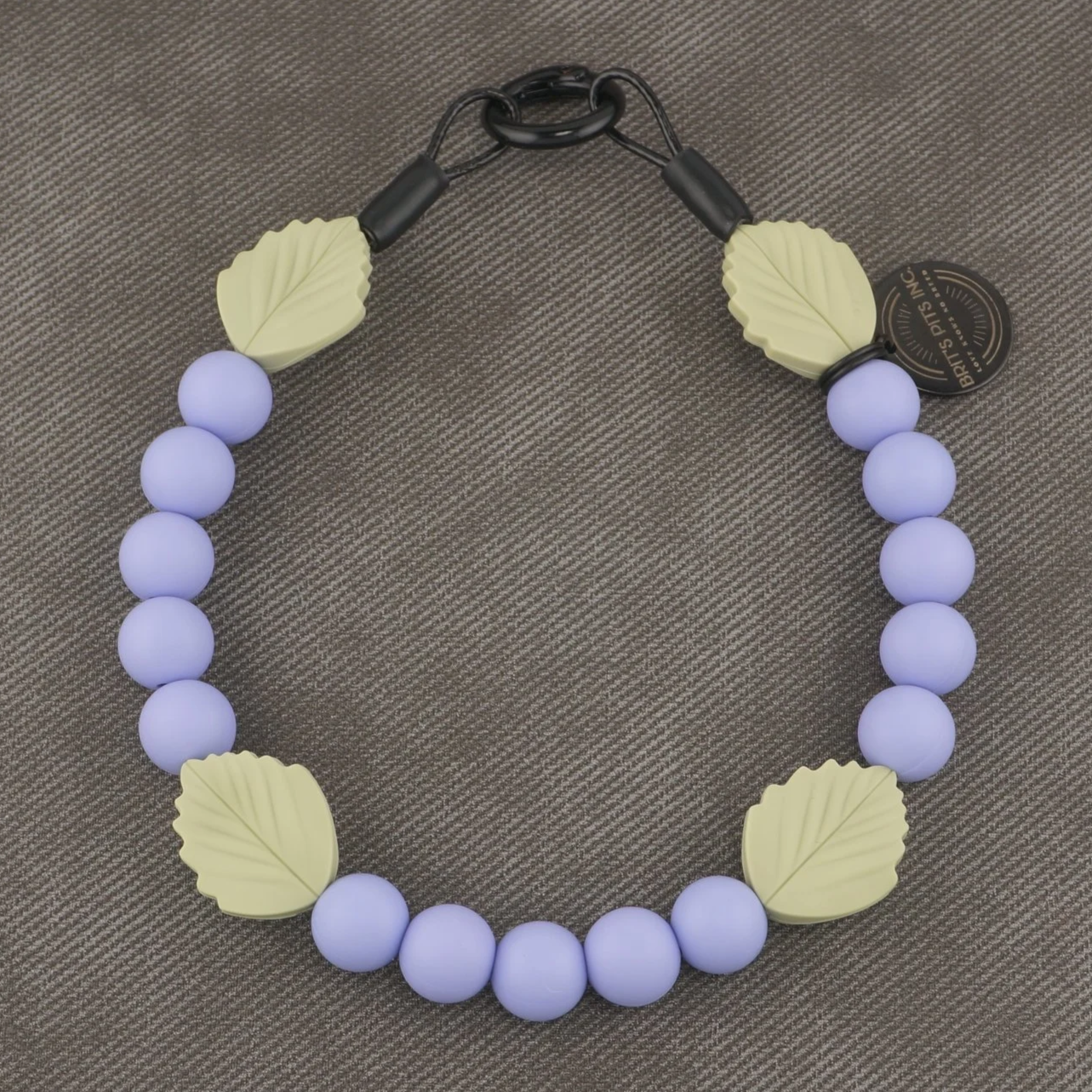 Stylish Custom Beaded Dog Collars and Necklaces in in blue and purple with leaves near me.  Combine for ultimate savings.