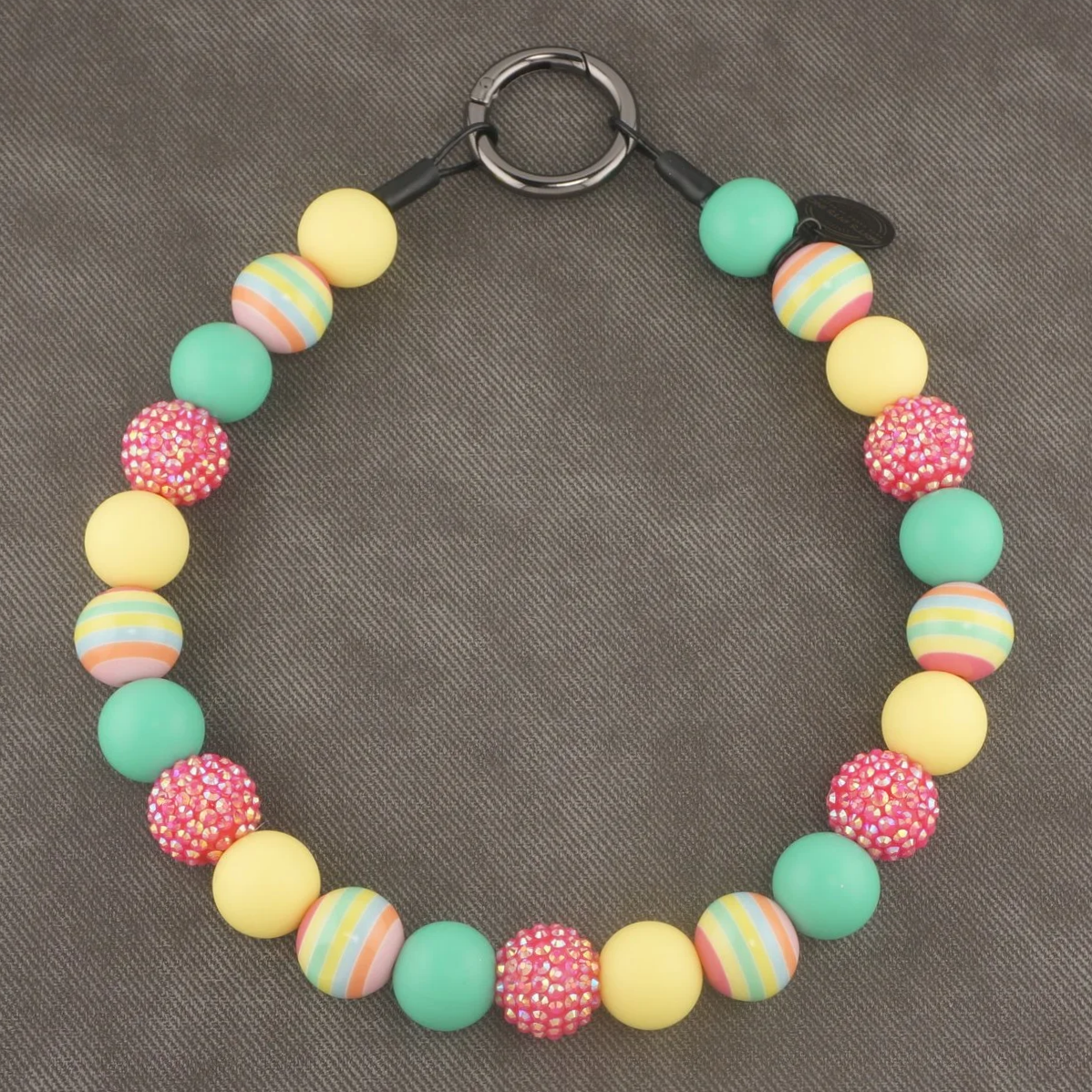 Palm Beach Pup - Stylish beaded dog collars and necklaces with rhinestones, stripes, yellow, teal, pink.