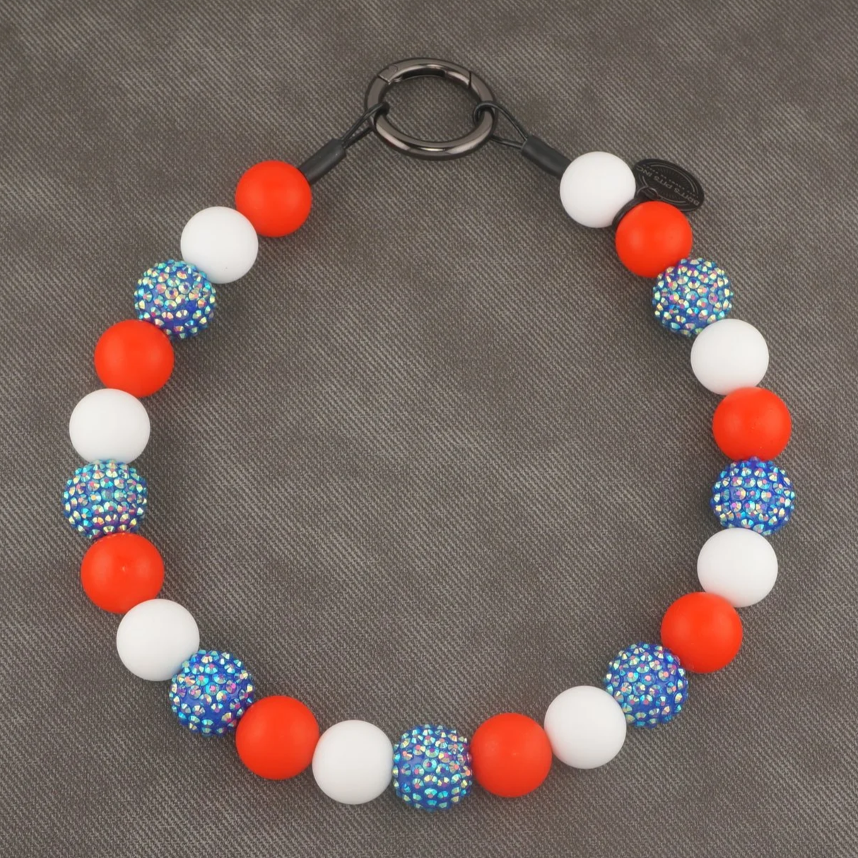 4th of July themed dog collars and necklaces with rhinestones.
