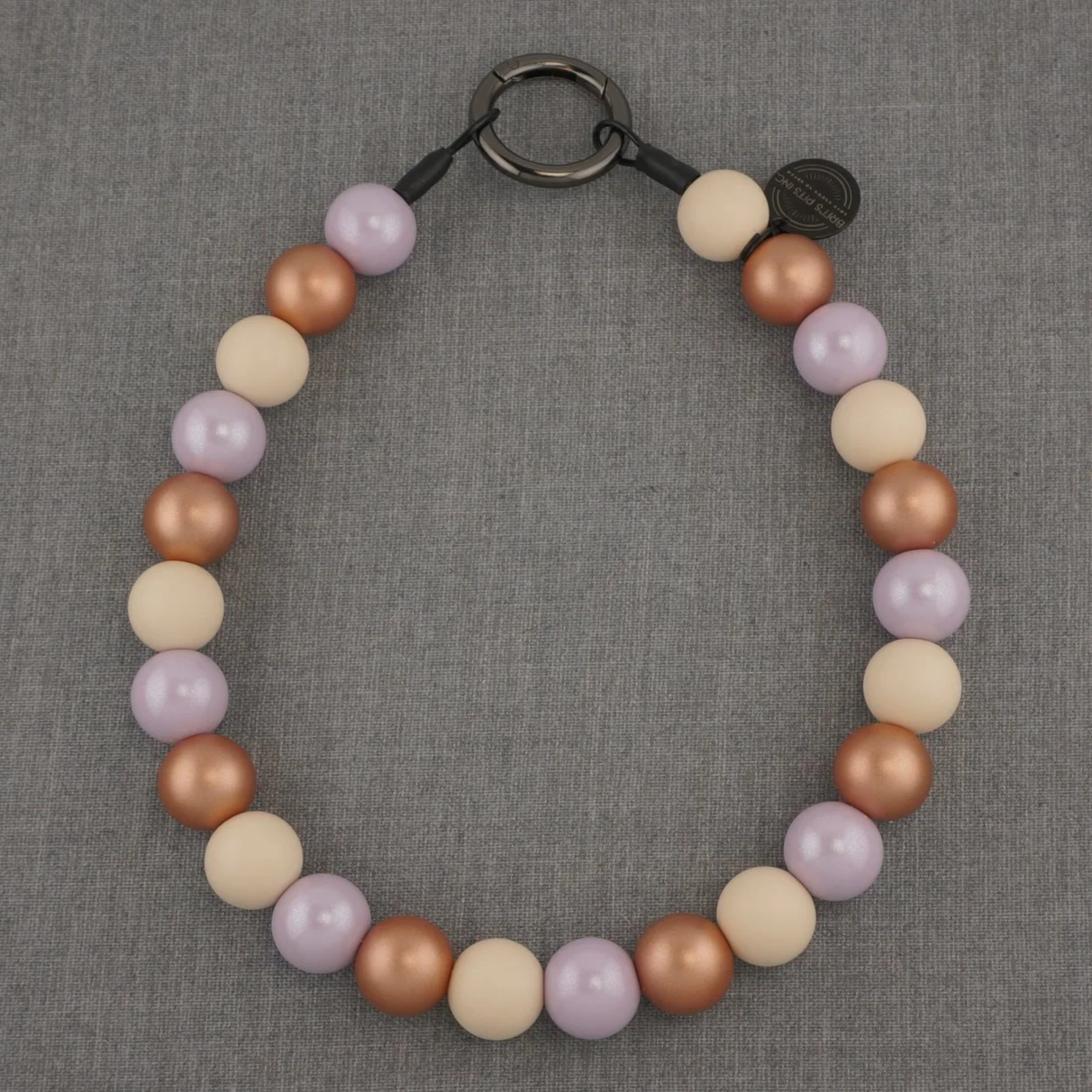 Classic Christmas decorative dog collars and necklaces in soft golf, ivory, purple, or green.