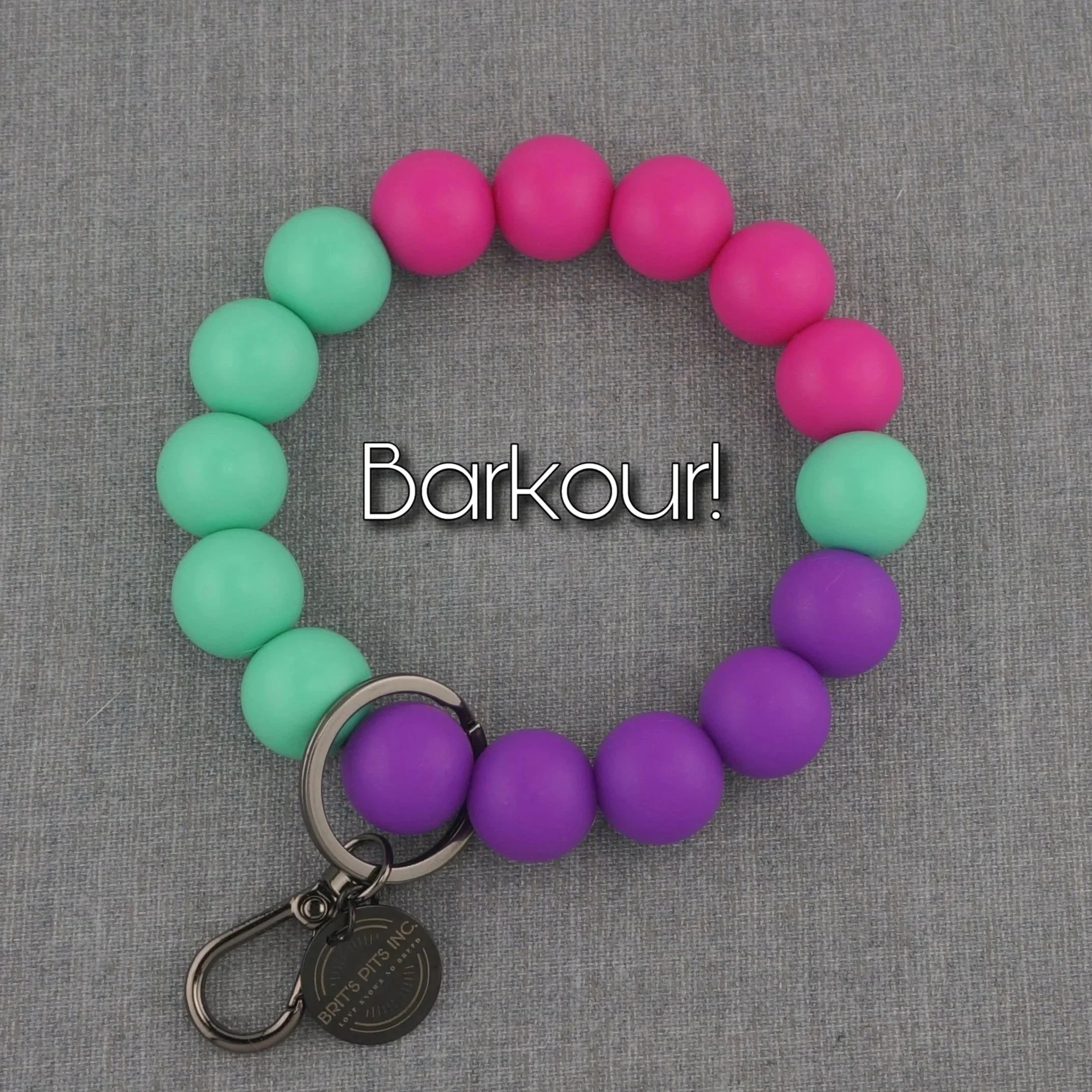 Barkour! Custom and stylish - beaded silicone wristlet keychains in various colors and vibes. Match your dogs collar or necklace!