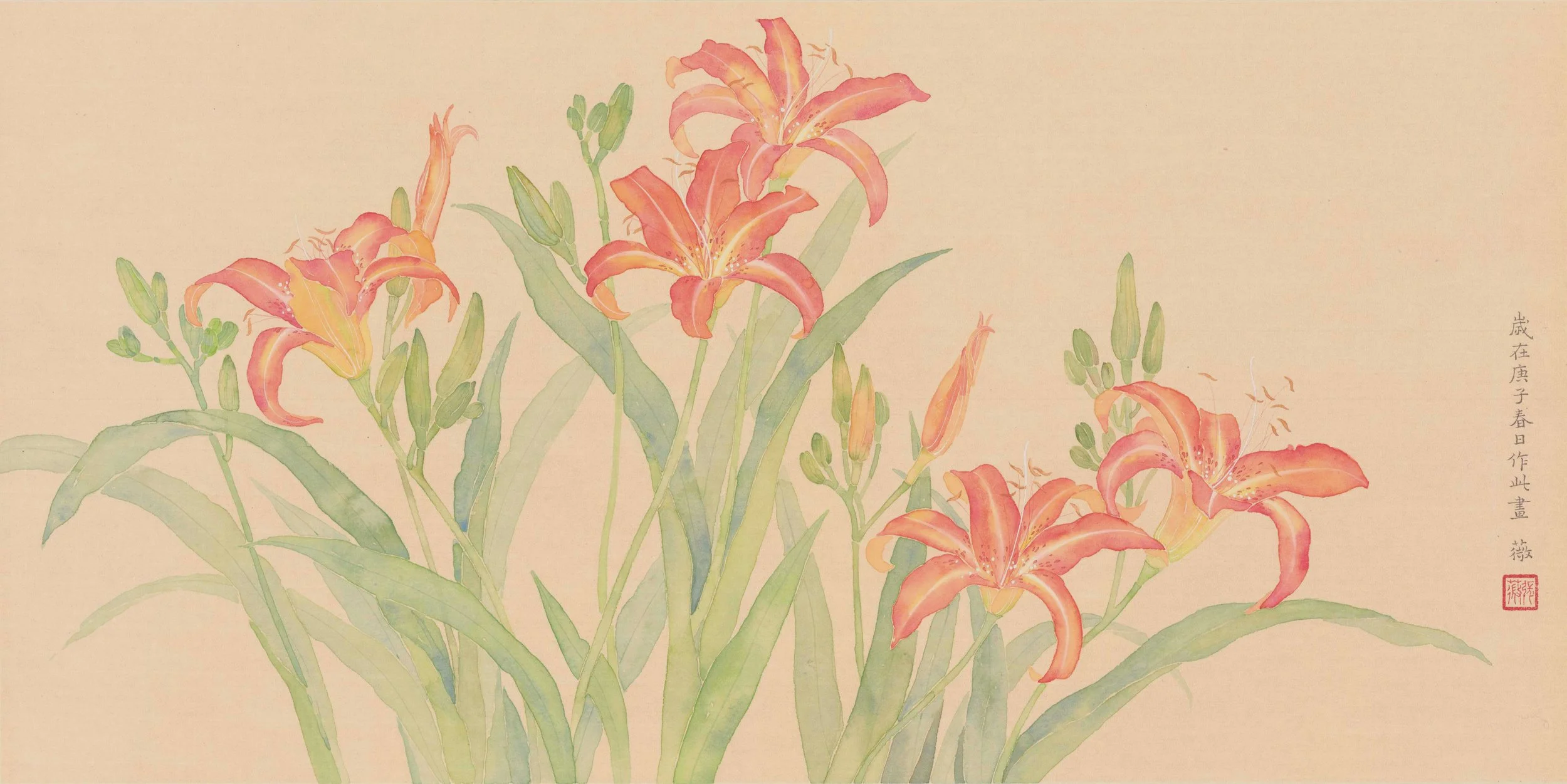 8《萱草之一》66x66cm中国画没骨.jpg