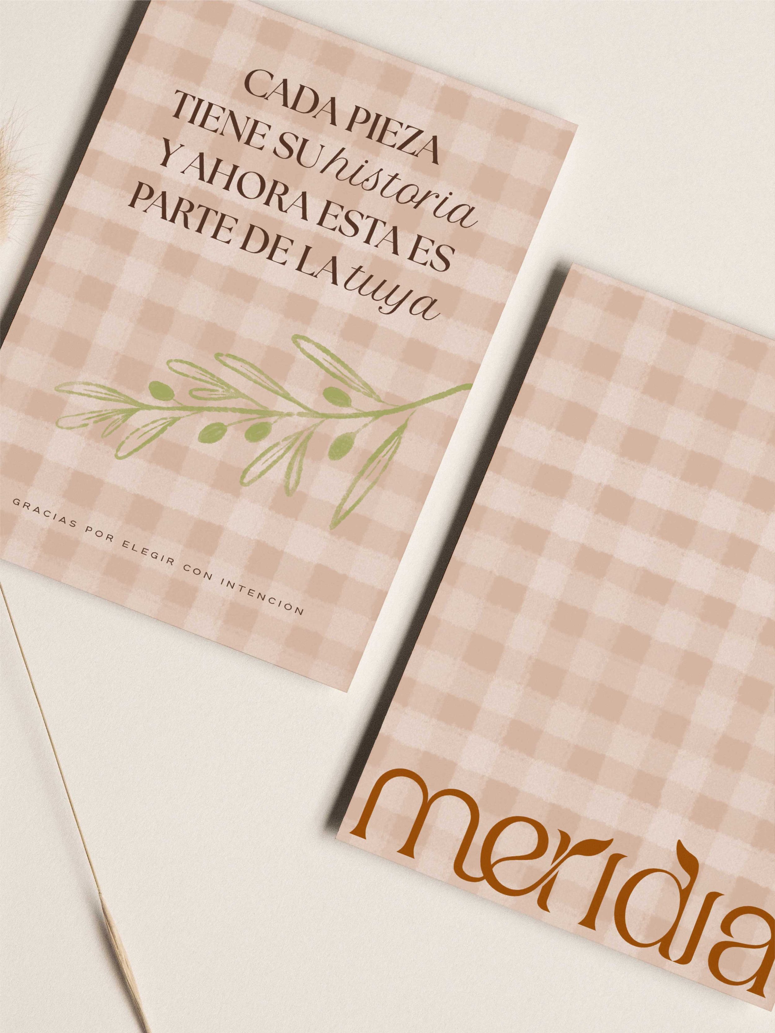 Tarjeta de agradecimiento para packaging ecommerce de marca de joyería.