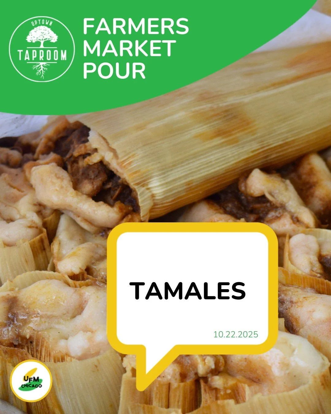💚 Vendor of the week: Today we'd like to highlight our TAMALE vendor. Tamales Express is a family run business providing authentic tamales to farmers markets around Chicagoland. We are lucky to have had them at every Uptown Farmers Market for all 5