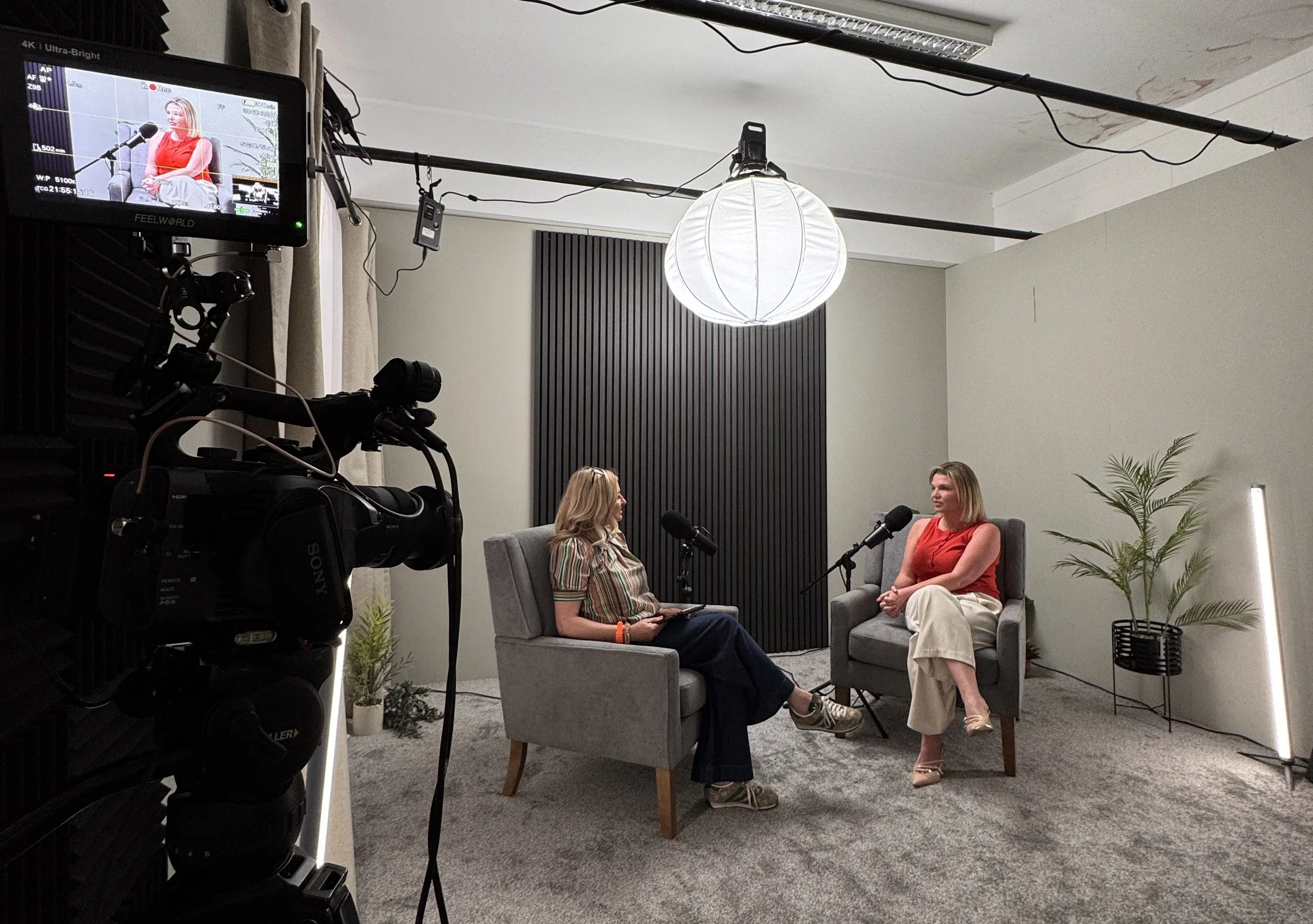 Pod & Pour podcast studio set in Bury St Edmunds
