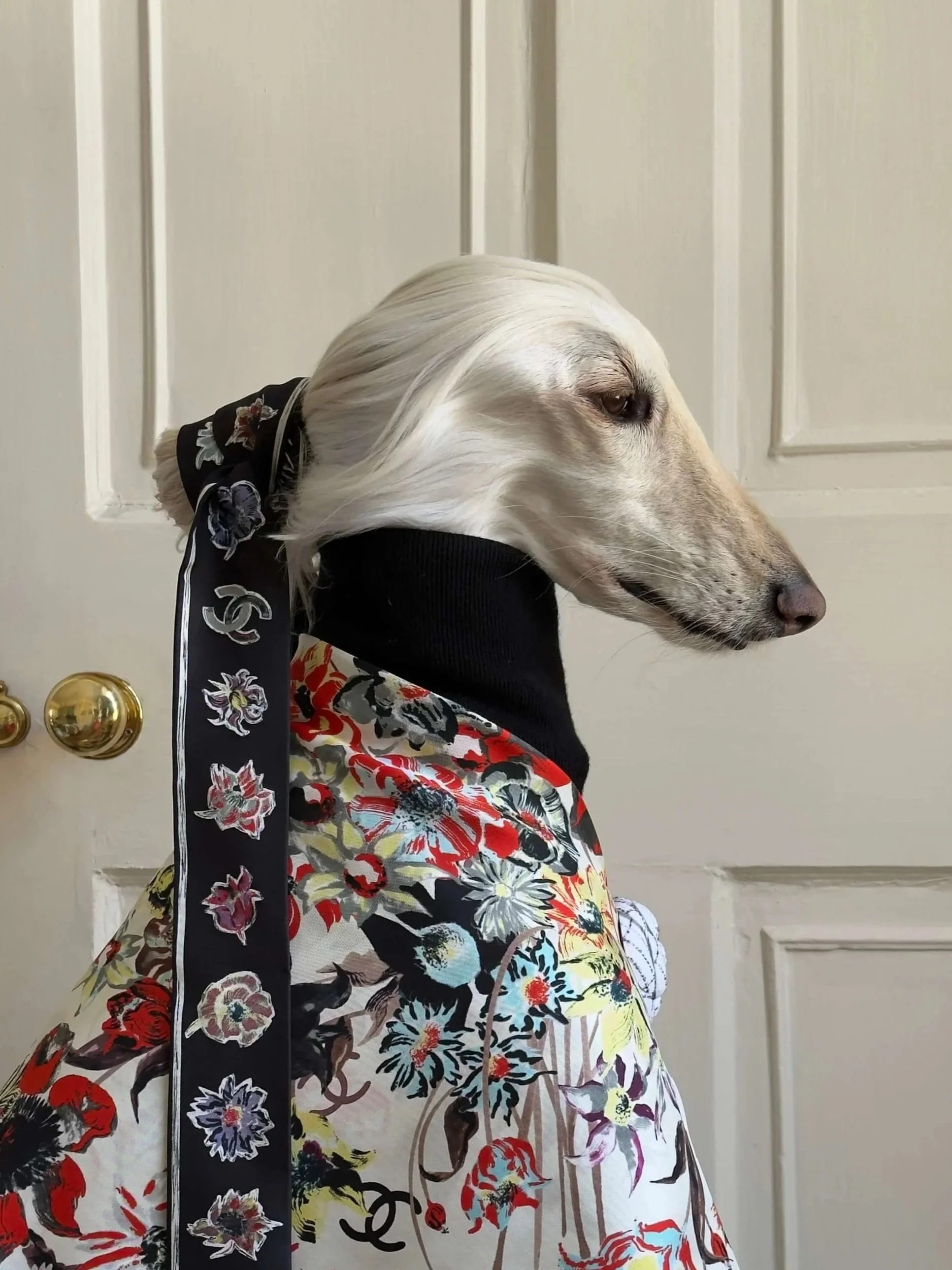 Samantha wearing Chanel silks