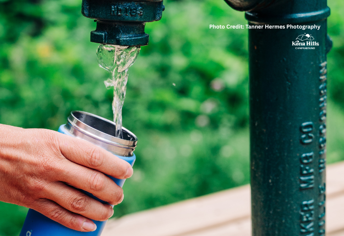 Our hand pump well provides ice cold water