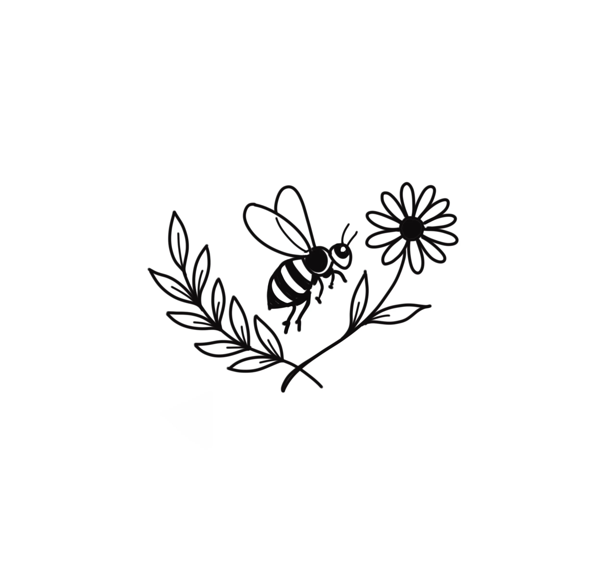 Pollenating Bee & Flowers