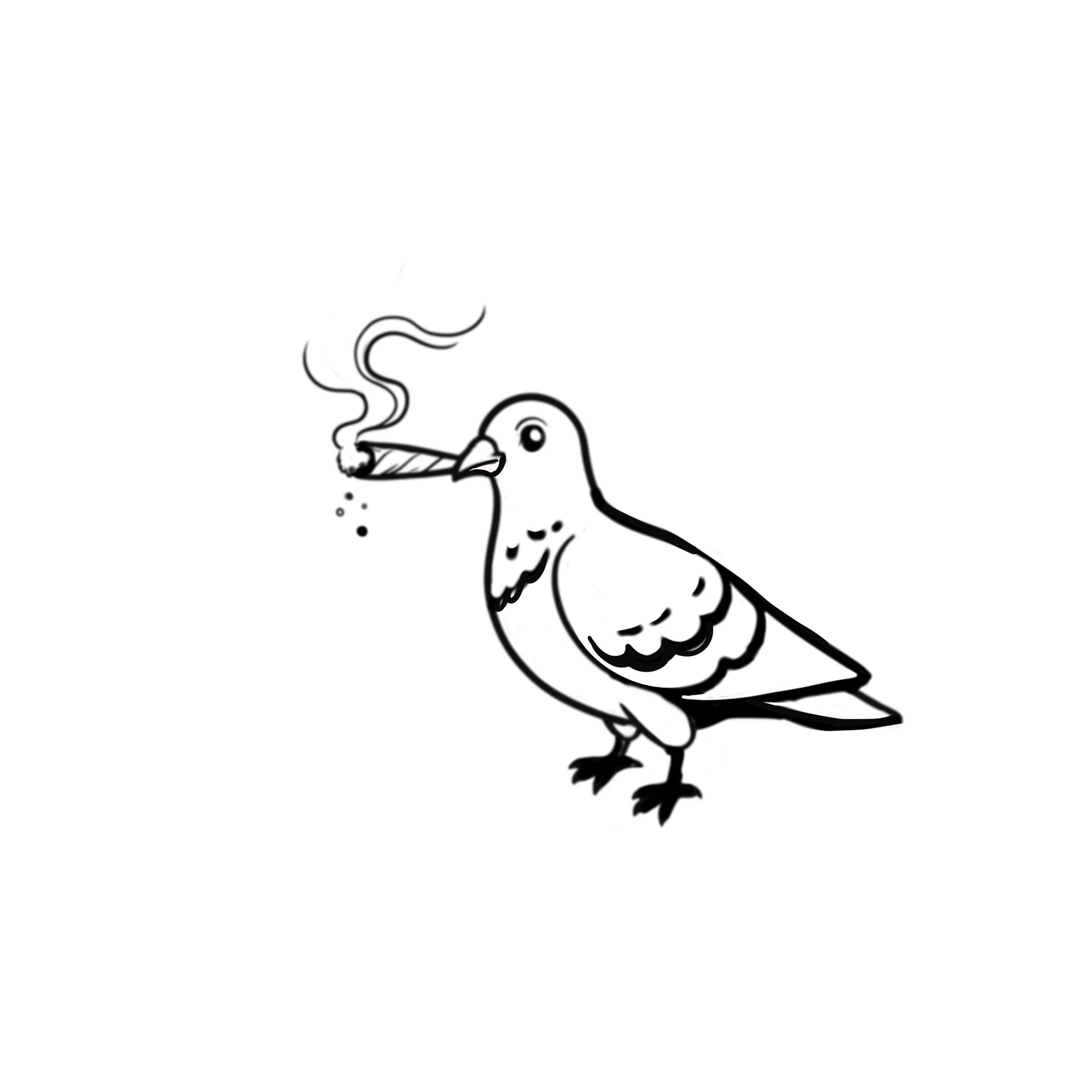Pigeon smoking weed