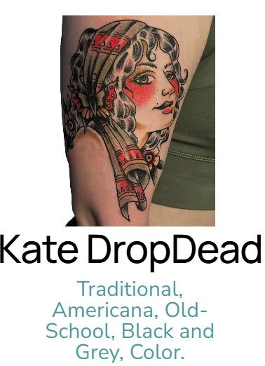 Beautiful Portrait of a woman with a head scarf-Traditional style tattoo-Drop Dead Kate Artist-Orchard Street Tattoos-Lower East Side LES-NYC-148 Orchard St NYC