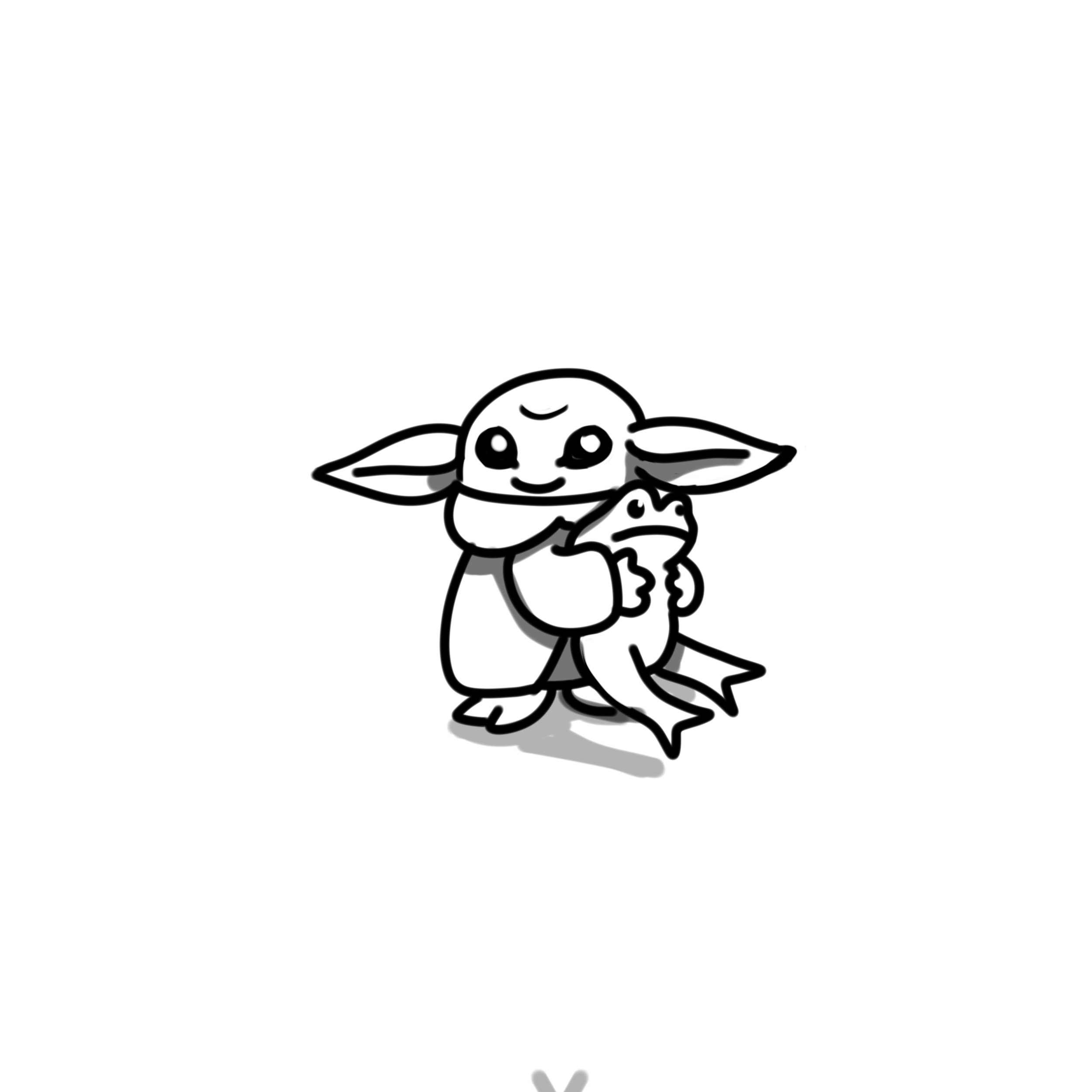 Baby Yoda with Dessert
