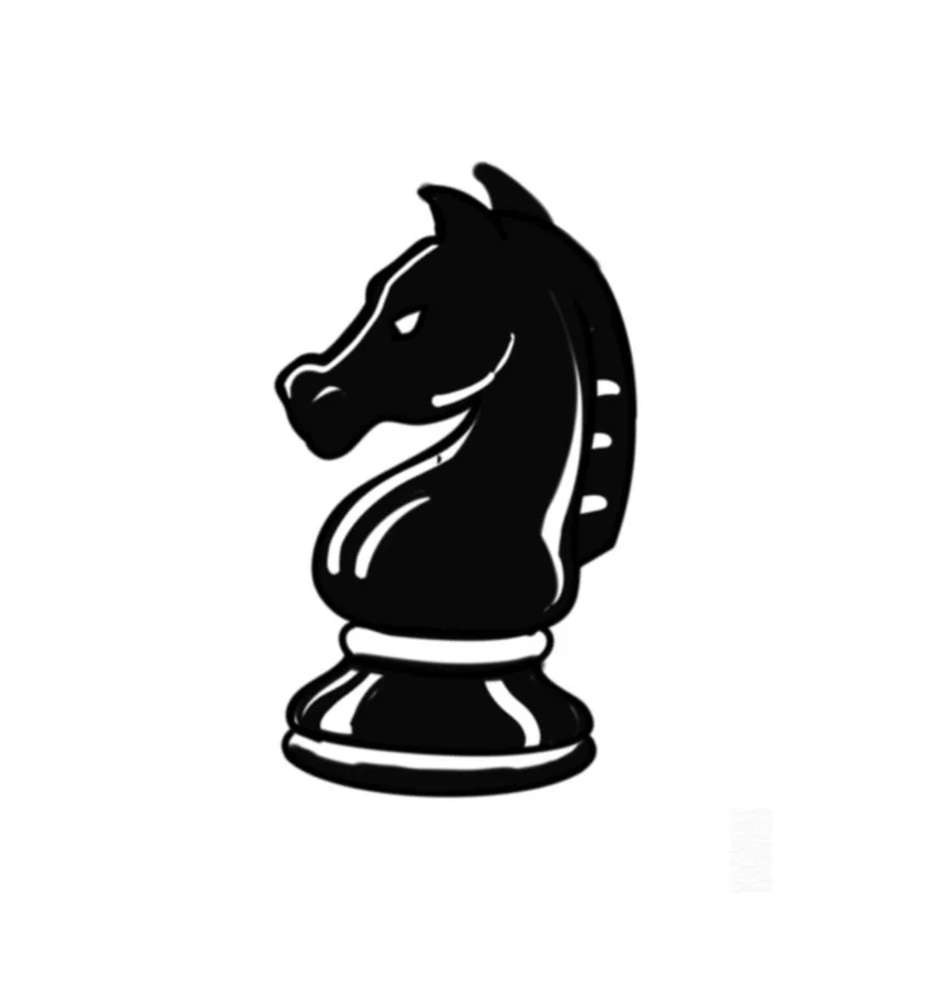 Black Knight Chess Piece