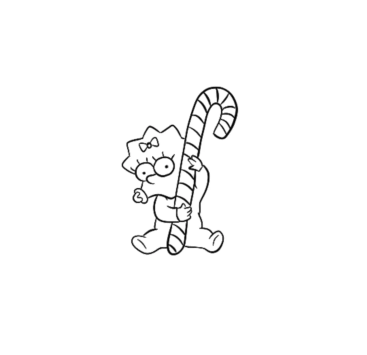 Maggie Simpson Candy Cane