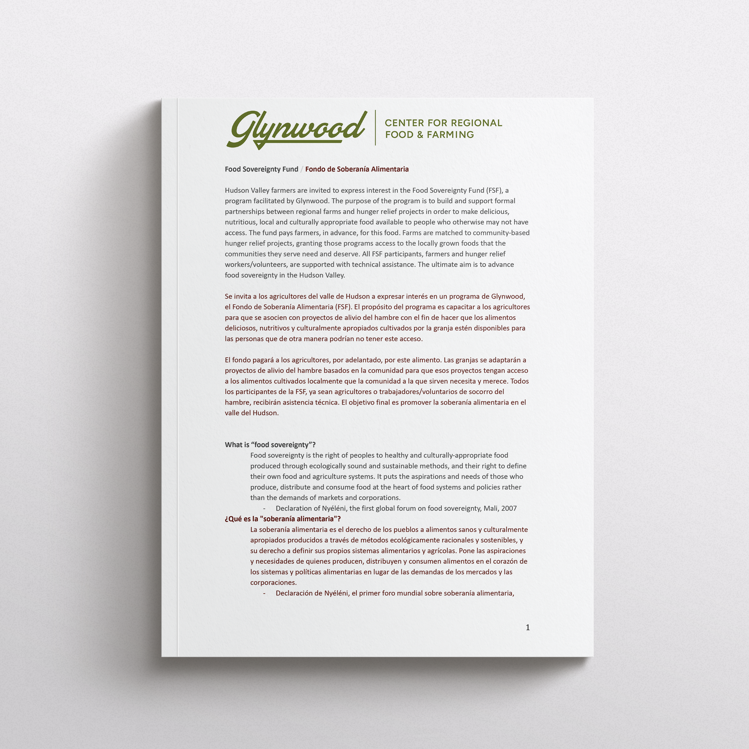 Food Sovereignty Fund FAQ
