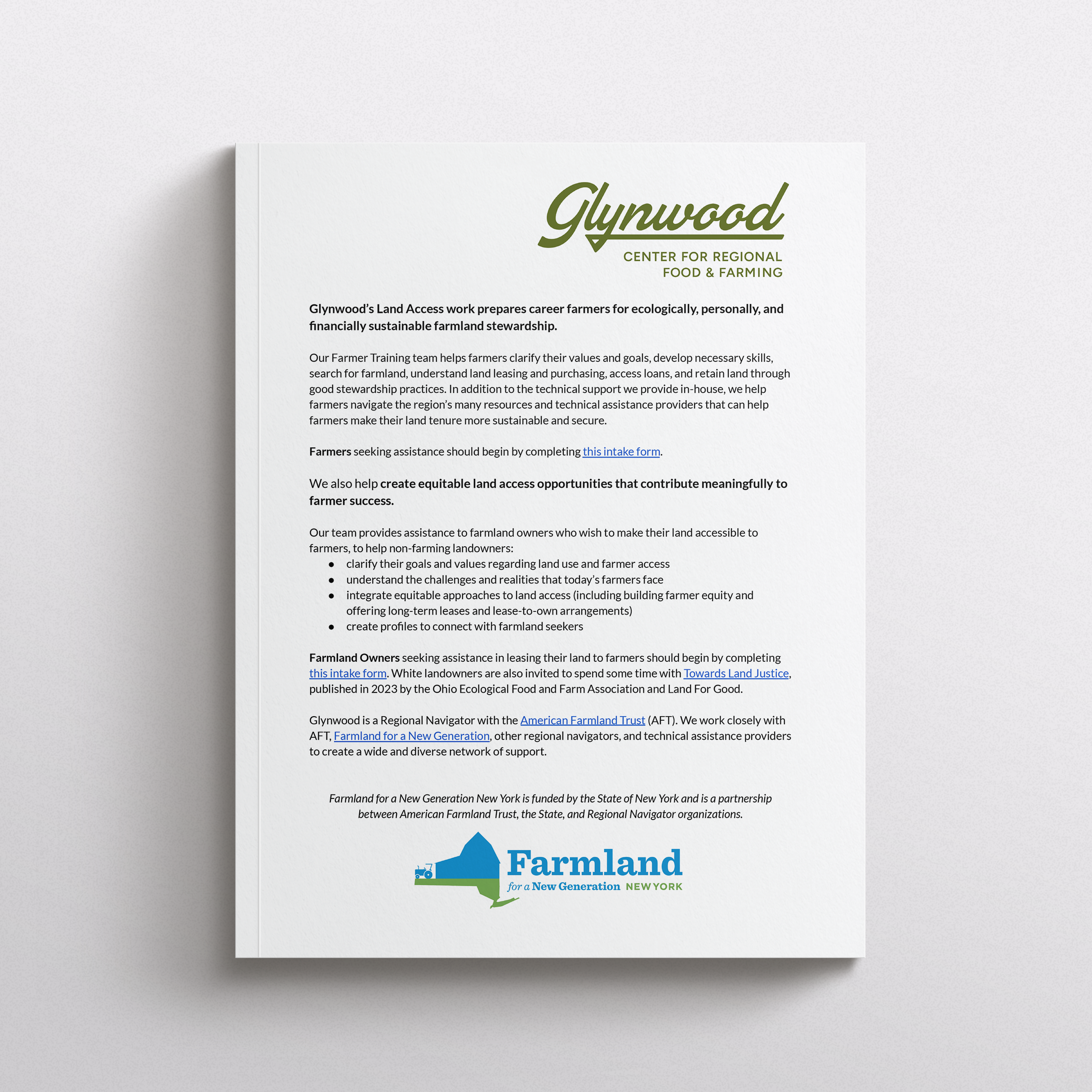 Glynwood Land Access Overview