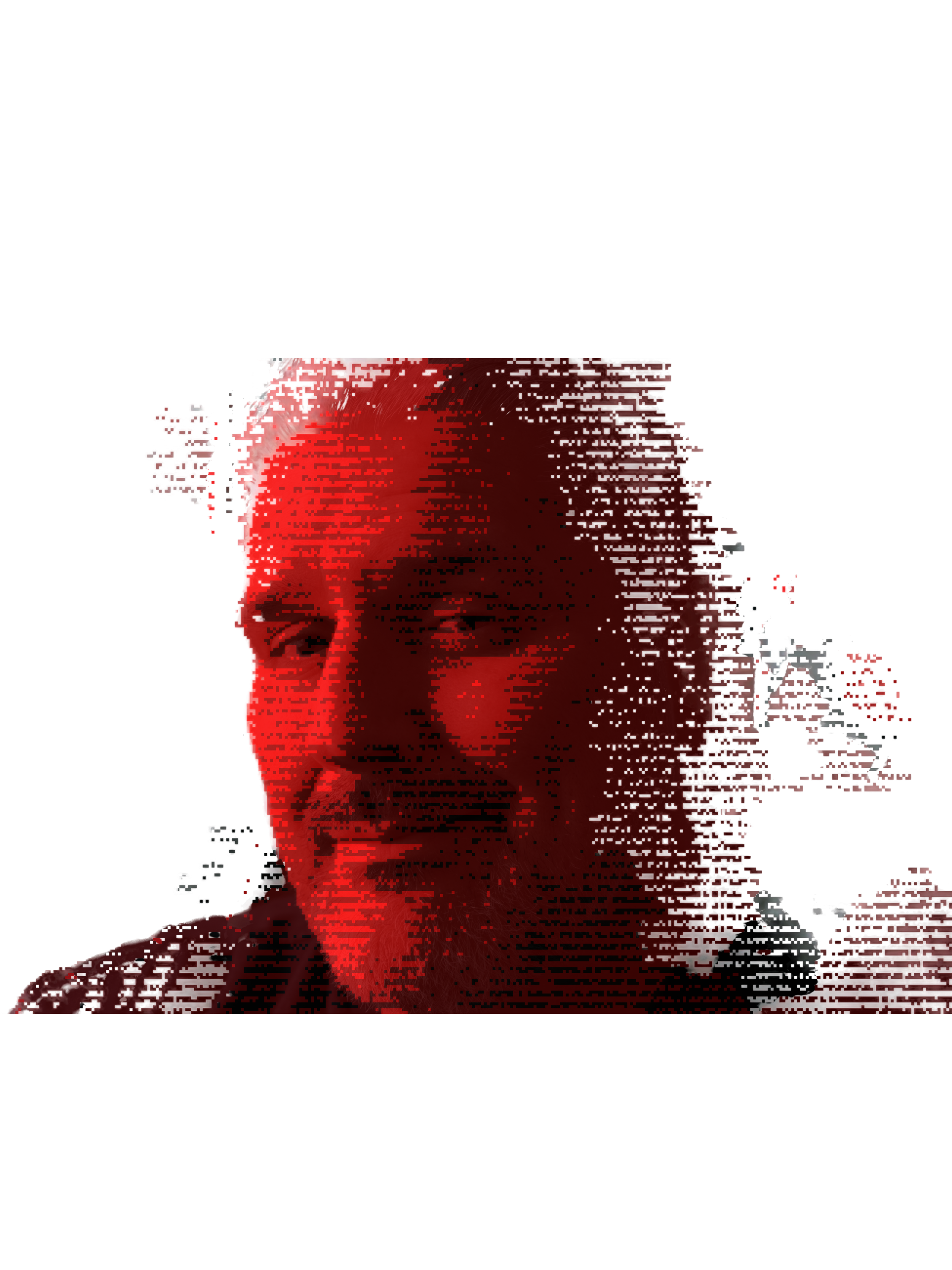 A digitized version of the designer's face.