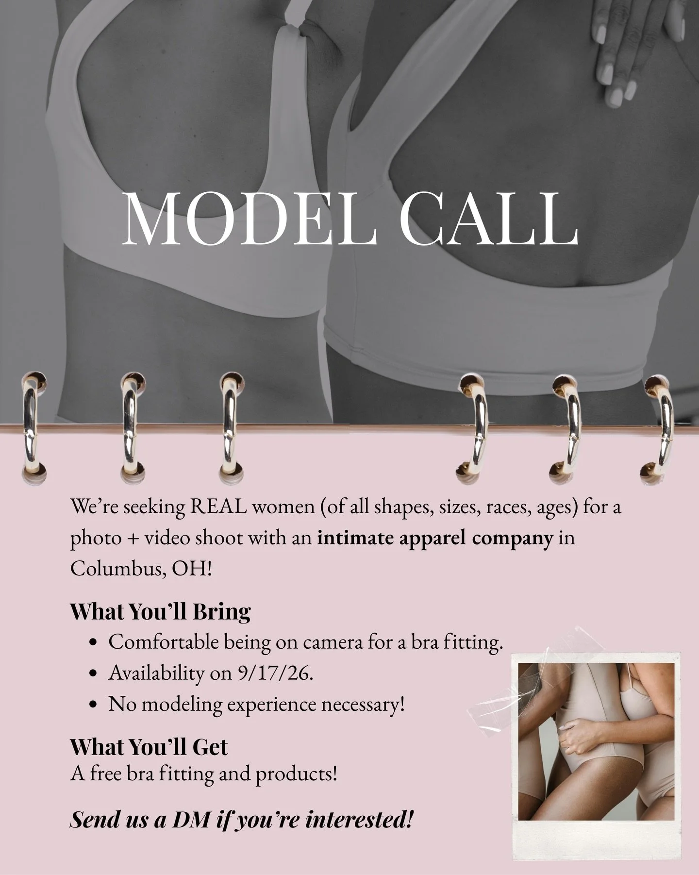 Free lingerie?? In this economy?? Yes, please!! 🙋&zwj;♀️

Come get a free bra fitting and take home some new intimate apparel by being a part of our content shoot on September 17th! 🖤💓

👉BONUS if you are a mom, over 30 years of age, or have troub