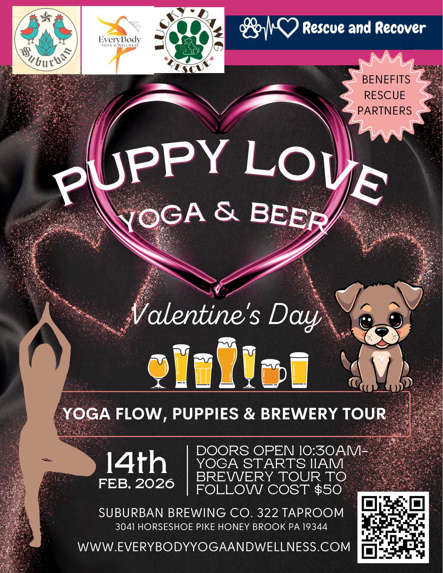 Puppy Love 💕🐶🍻🧘‍♀️Yoga & Beer