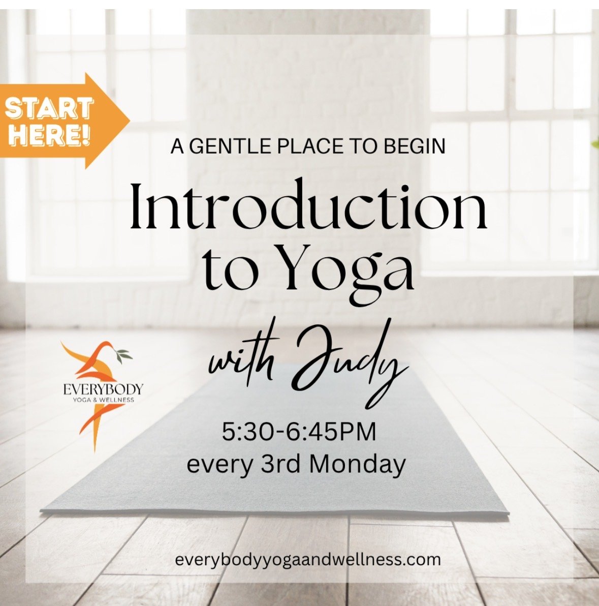 Intro to Yoga -> Start Here! w/ Judy
