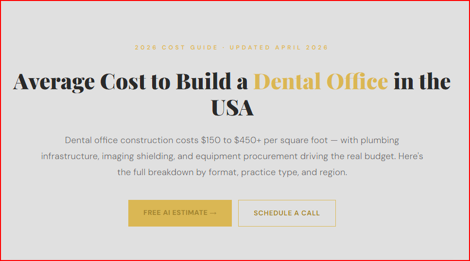 Average Cost to Build a Dental Office in the USA