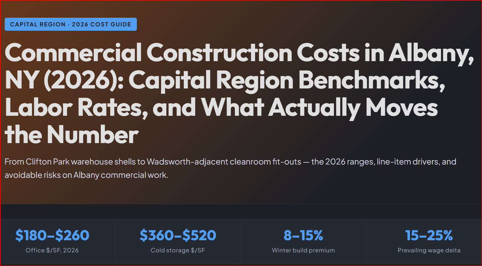 Commercial Construction Costs in Albany, NY (2026)
