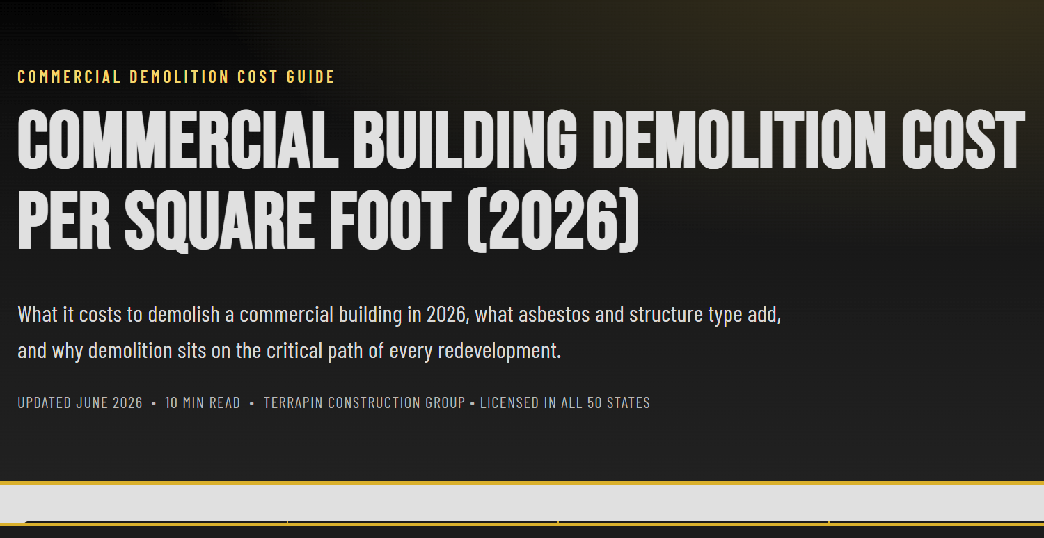 Commercial Building Demolition Cost Per Square Foot (2026)