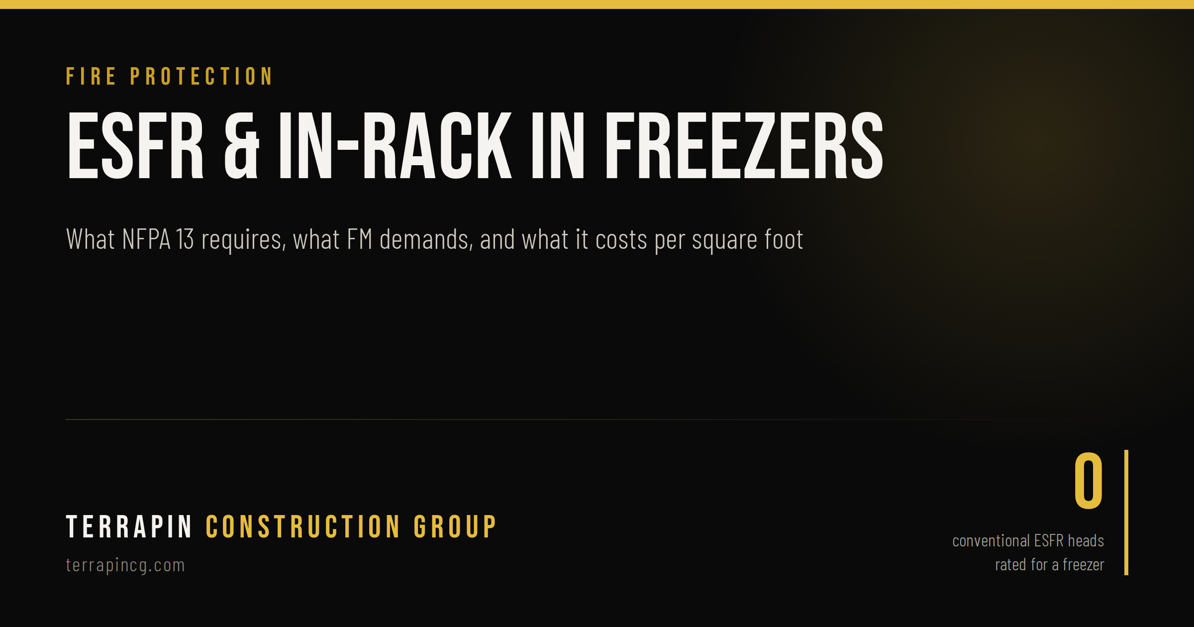 ESFR and In-Rack Fire Protection for Freezers and High-Bay Warehouses in 2026: What NFPA 13 Requires, What FM Demands, and What It Costs