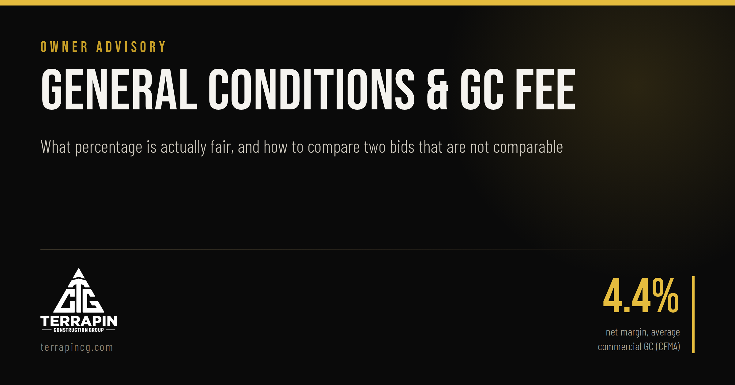 General conditions and GC fee benchmarks for commercial construction 2026