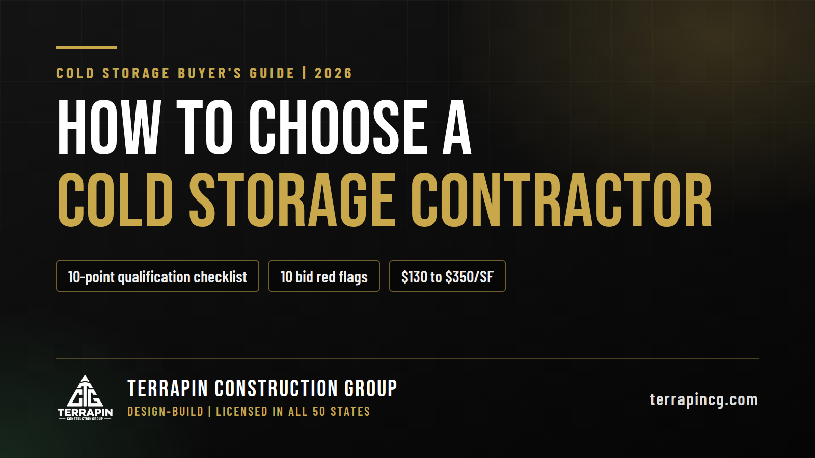 How to Choose a Cold Storage Contractor (2026): Qualification Checklist, Red Flags, and How to Level Bids