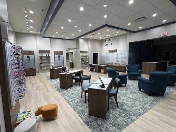 Optical dispensary with frame displays and fitting stations at Advantage Eye Care
