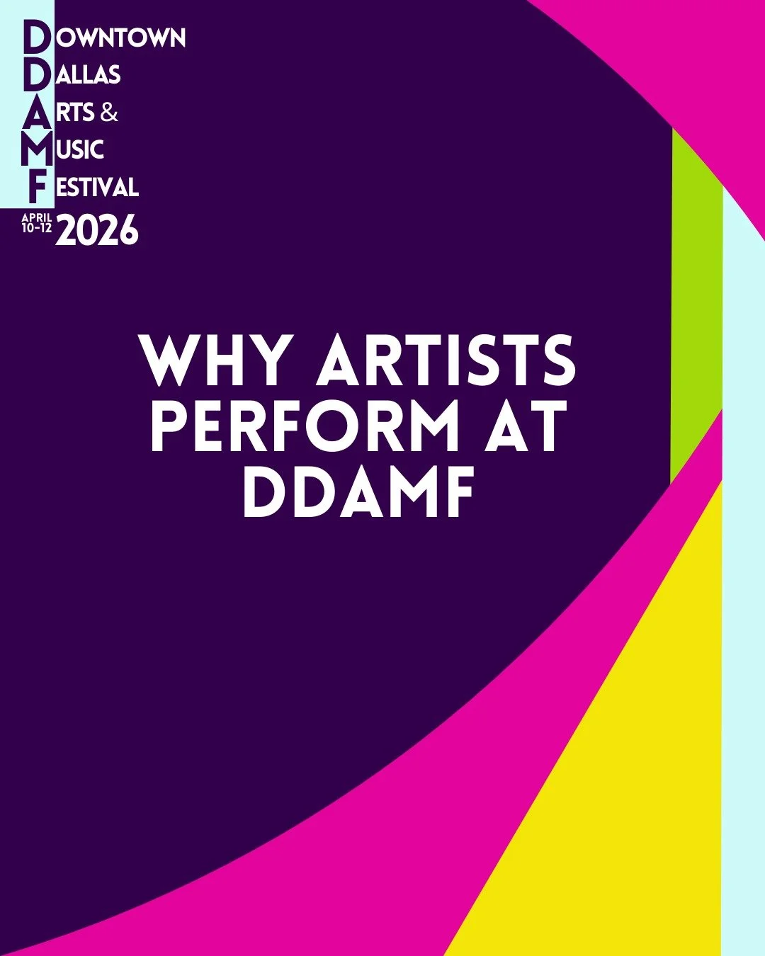 🎤 Why Artists Perform at DDAMF

&bull; 4th Annual Festival 🎉
&bull; Part of Dallas Arts Month 🎨
&bull; Outdoor Festival in Downtown Dallas 🌆
&bull; 8,000 Attendees in 2025 👏
&bull; Dallas Preparing for the World&rsquo;s Biggest Soccer Tournament