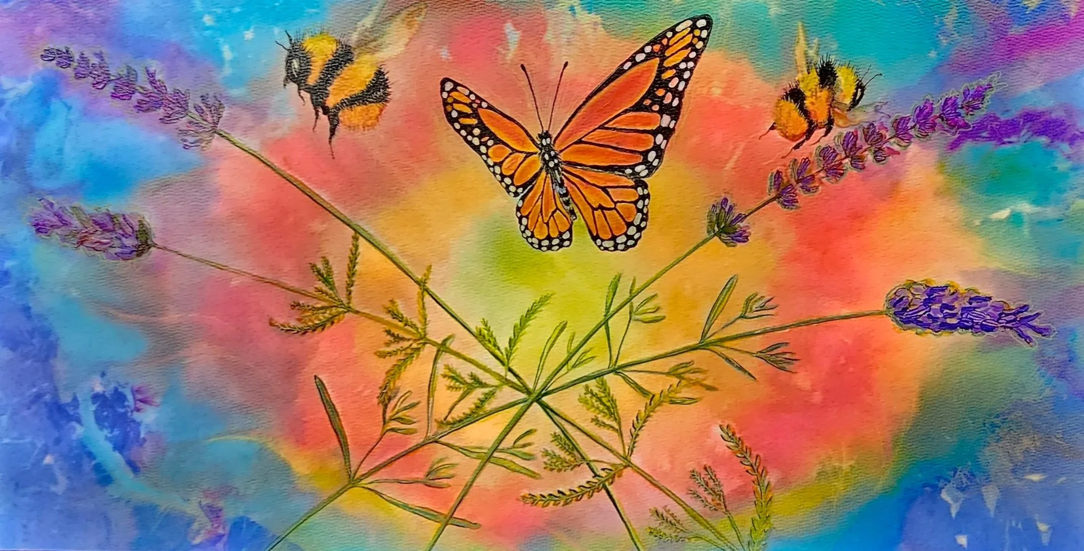 Bringing life and Light 12x24 Mixed Media, with water from Crooked Creek