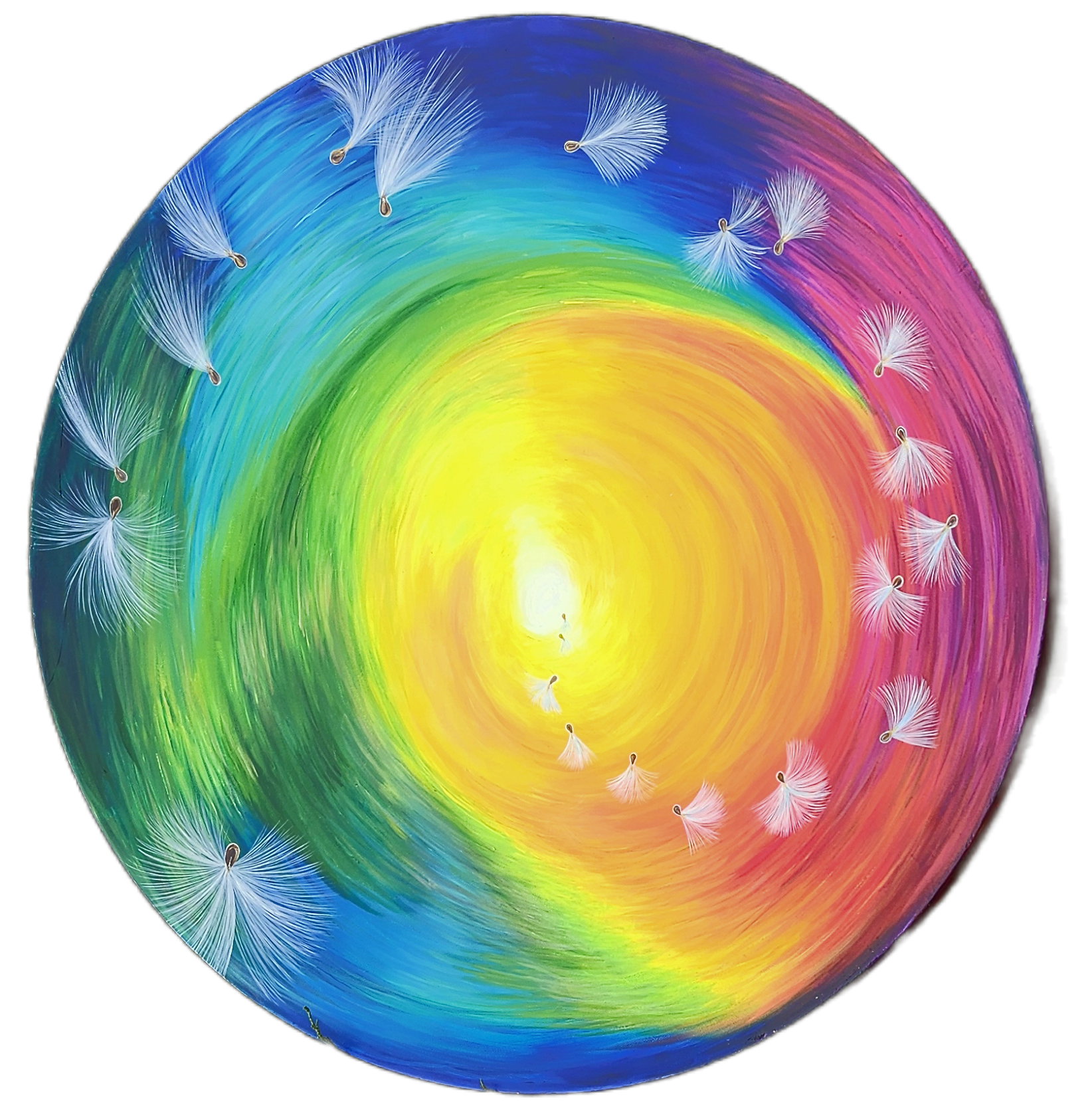 The Call for Conservation 4x4.5ft Reclaimed Satellite Dish and Acrylic (final installation rotates on custom easel)