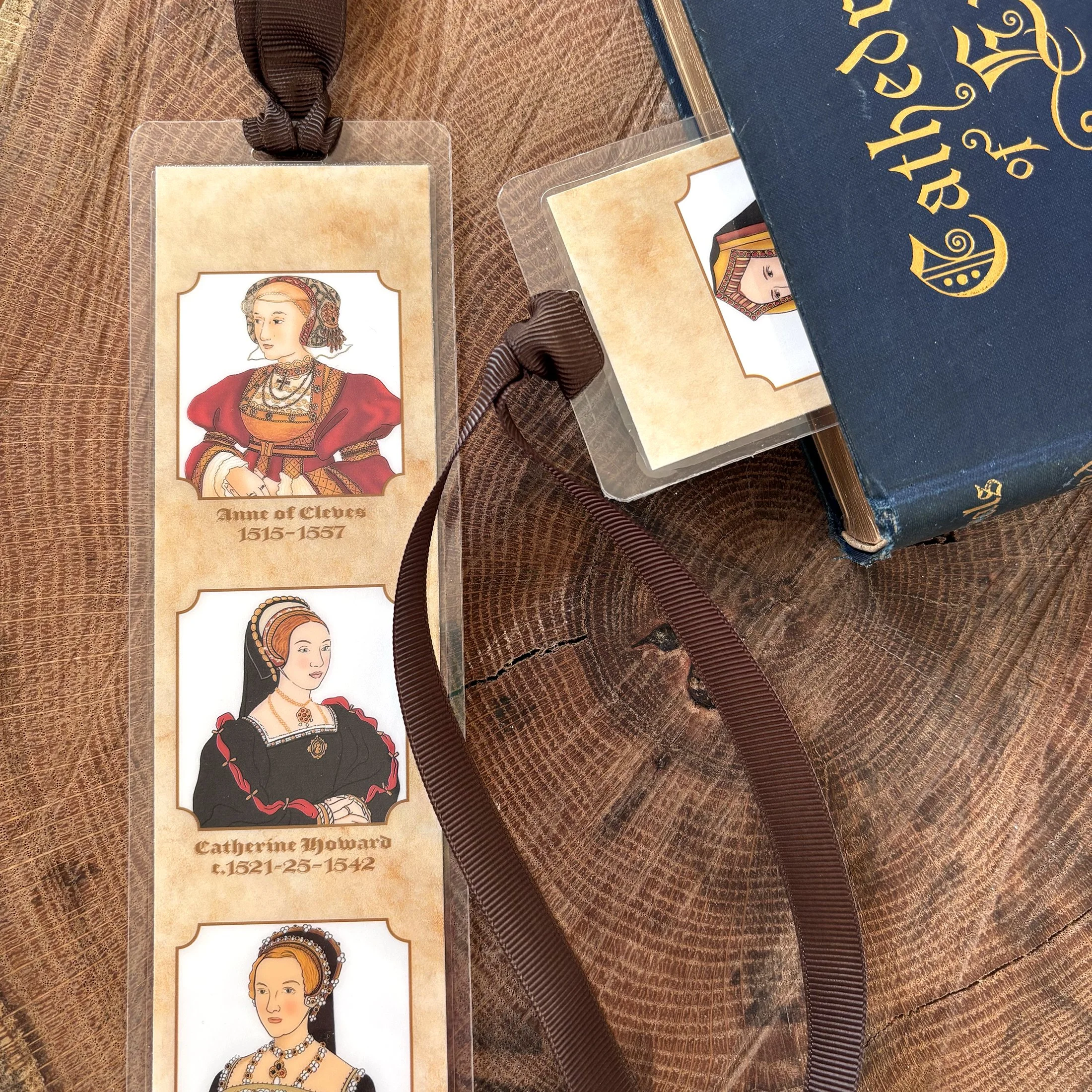 tudor queen bookmarks in a book.jpg