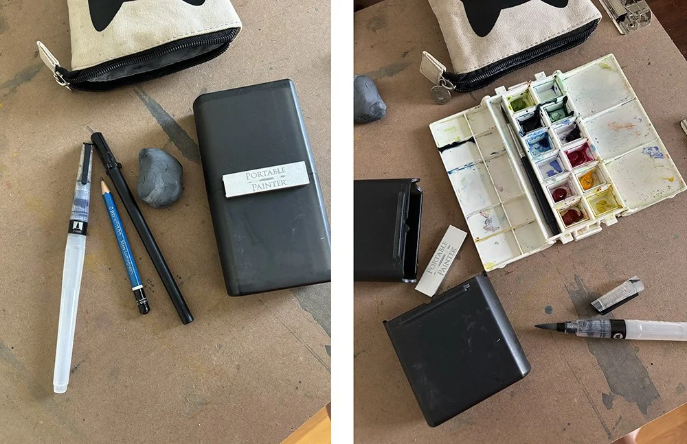 a photo of travel painting supplies