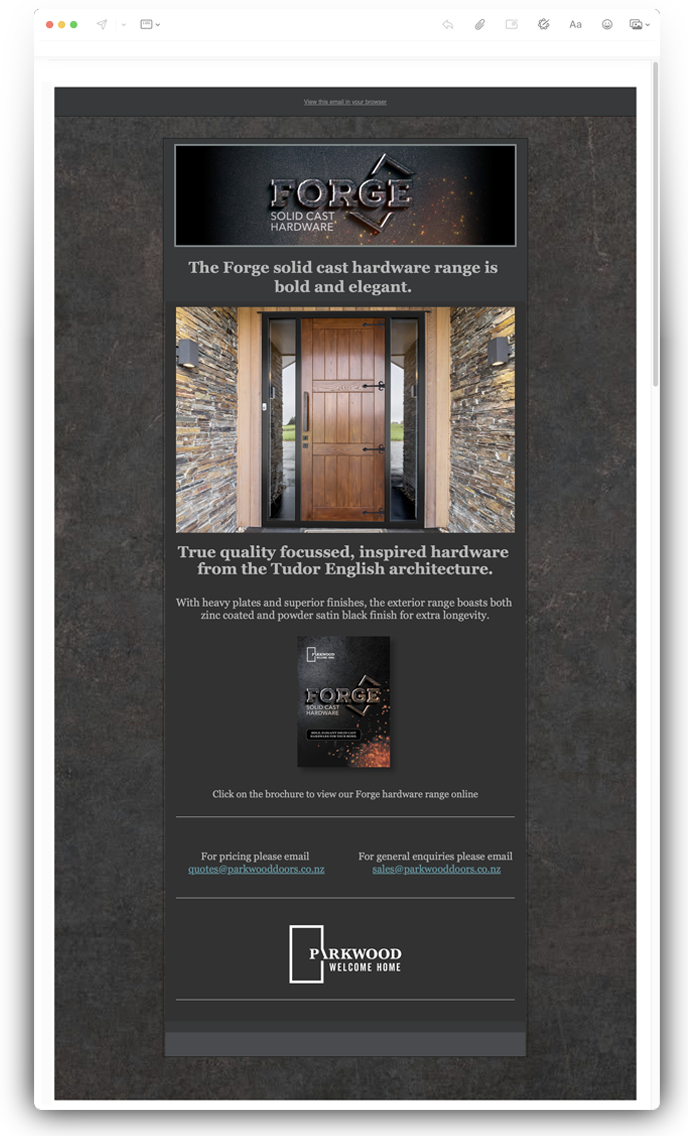 EDM design to promote a range of door handles