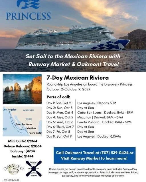 I&rsquo;m so excited to announce another Runway Cruise! 💛

We&rsquo;ll be heading to Mexico aboard the beautiful Discovery Princess 🚢☀️
And wait until you see the price&hellip; it&rsquo;s an amazing deal ✨

This all-inclusive experience includes:
?