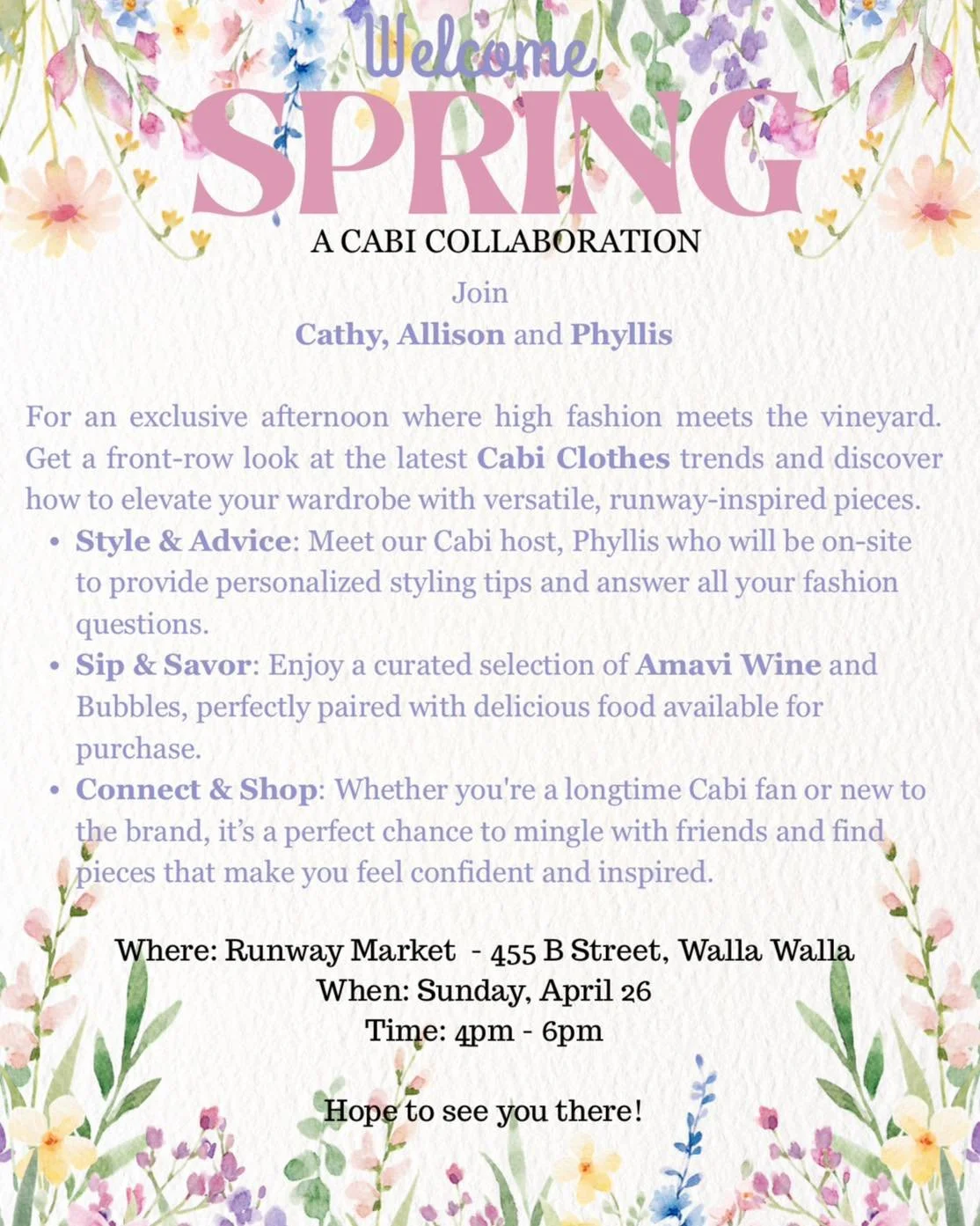 Love Fashion? Sparkling wine? And good times?!?

Join us this Sunday for a special collaboration!!