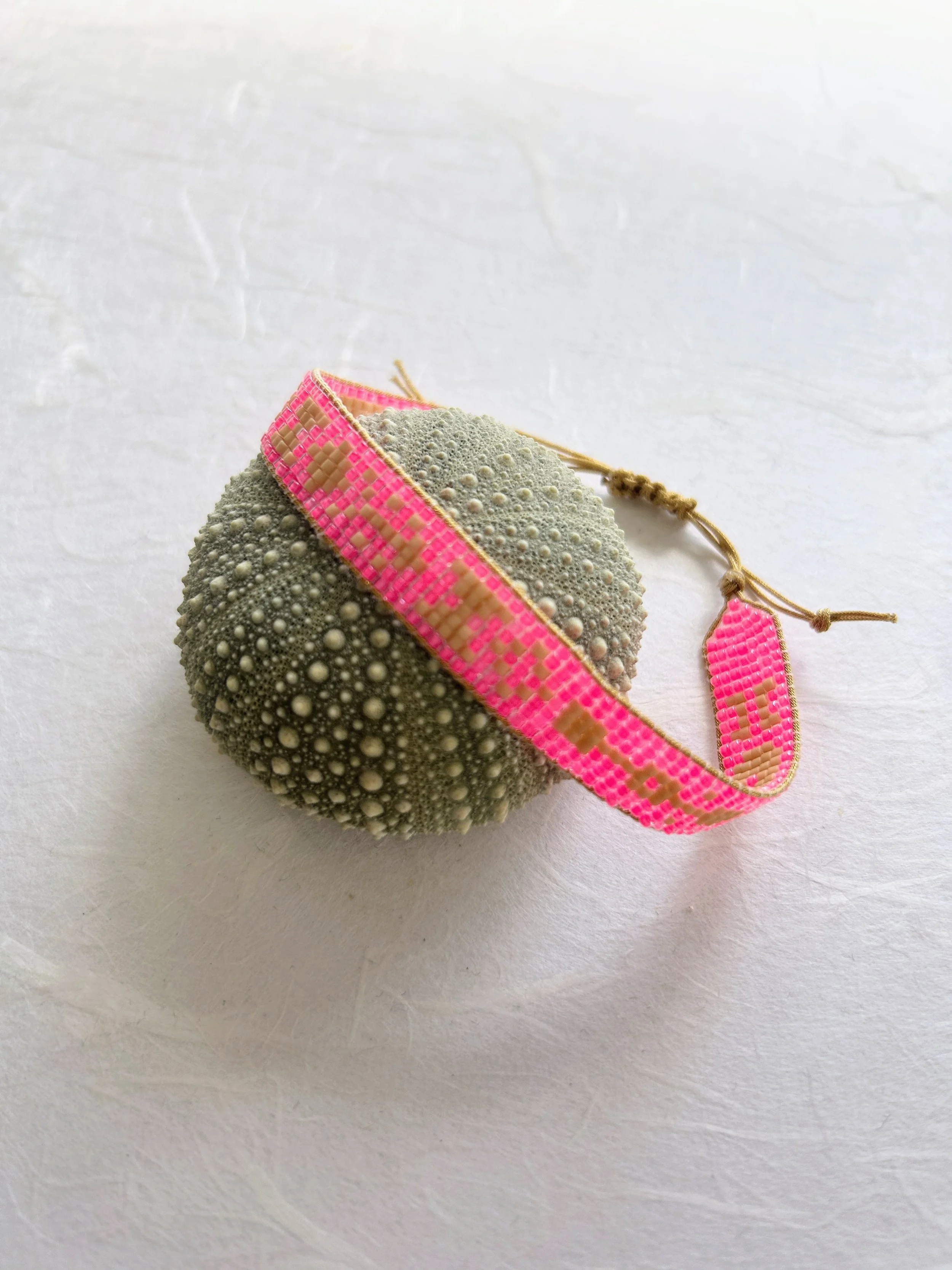 mizuhiki bracelet - vivid pink