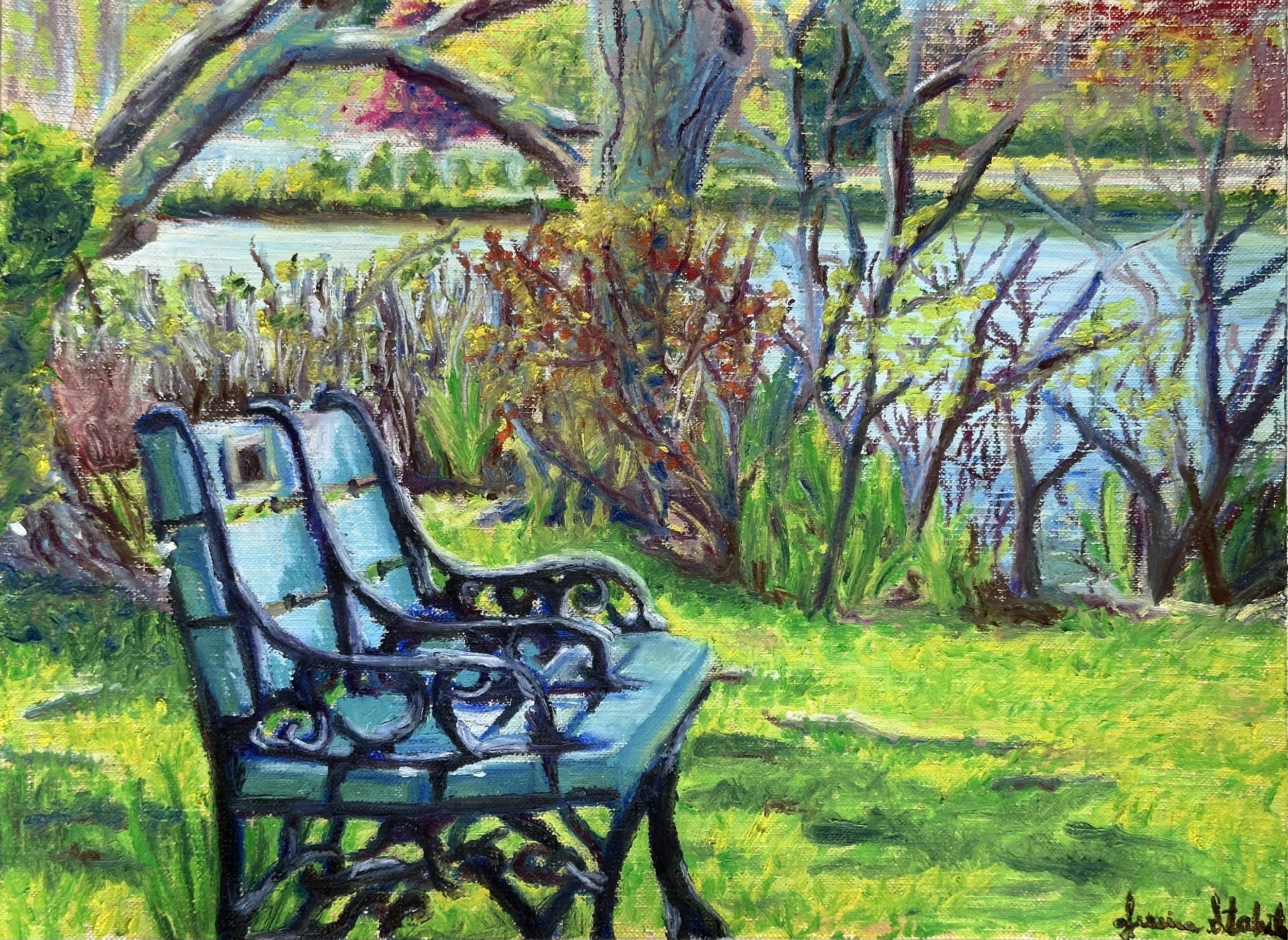Cascade Lake 1 Oil Pastel on 9 x 12 inch Canvas Paper