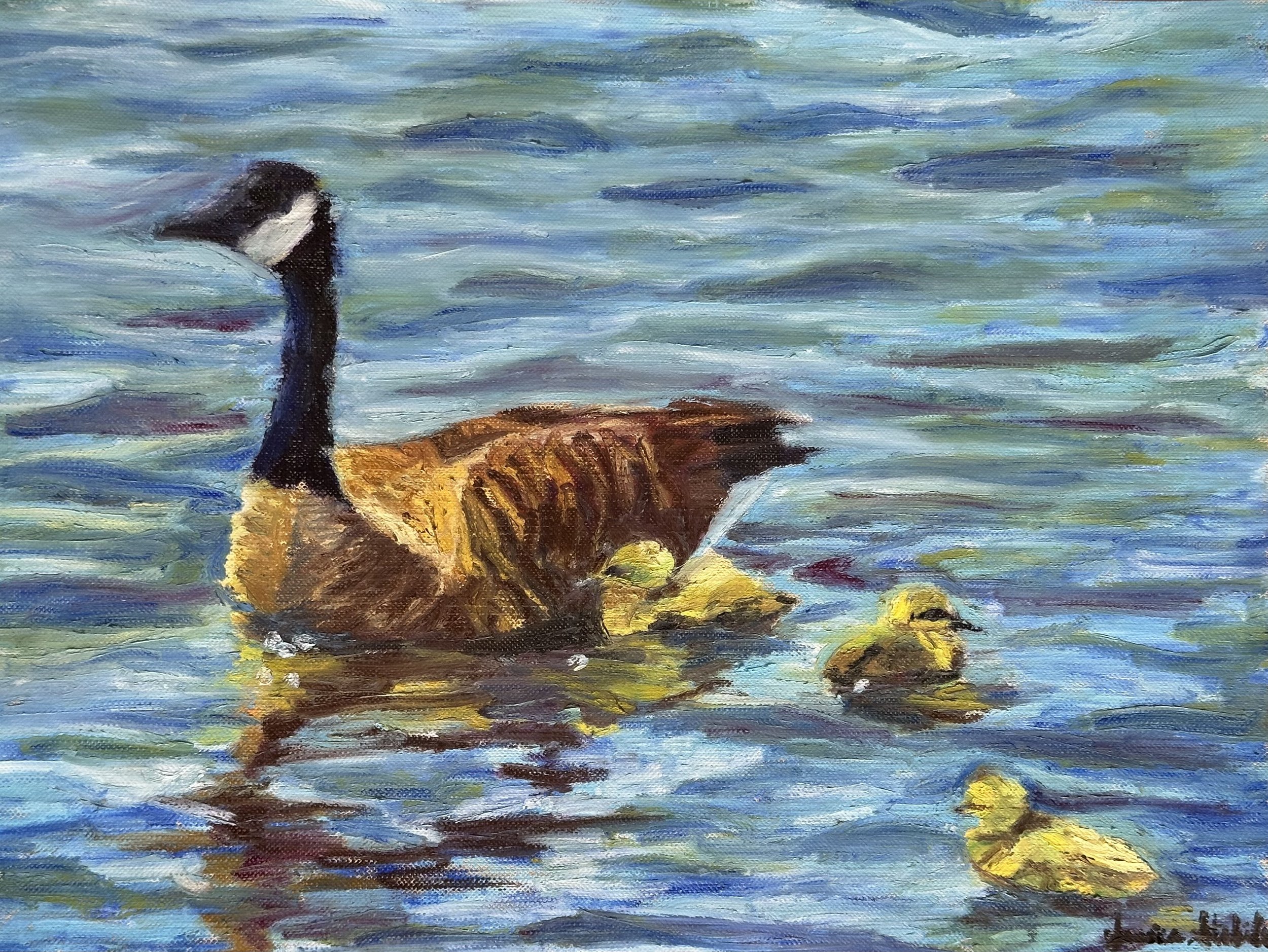 Cascade Lake 2 Oil Pastel on 9 x 12 inch Canvas Paper