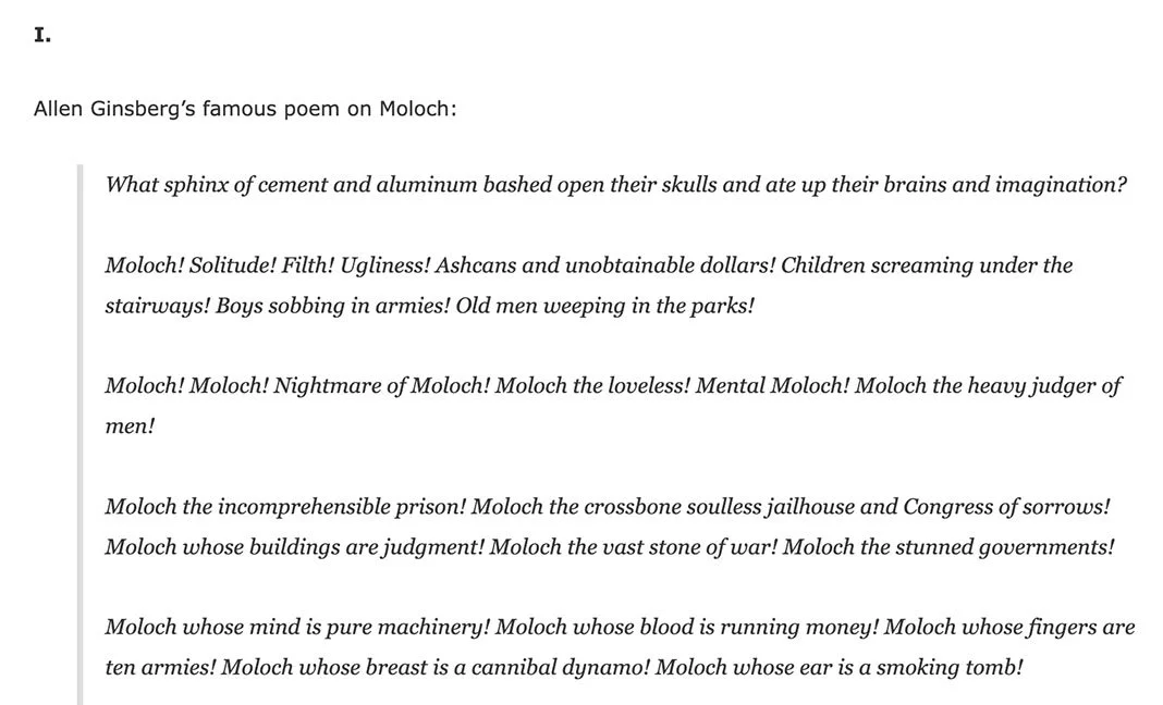 meditations on moloch excerpt
