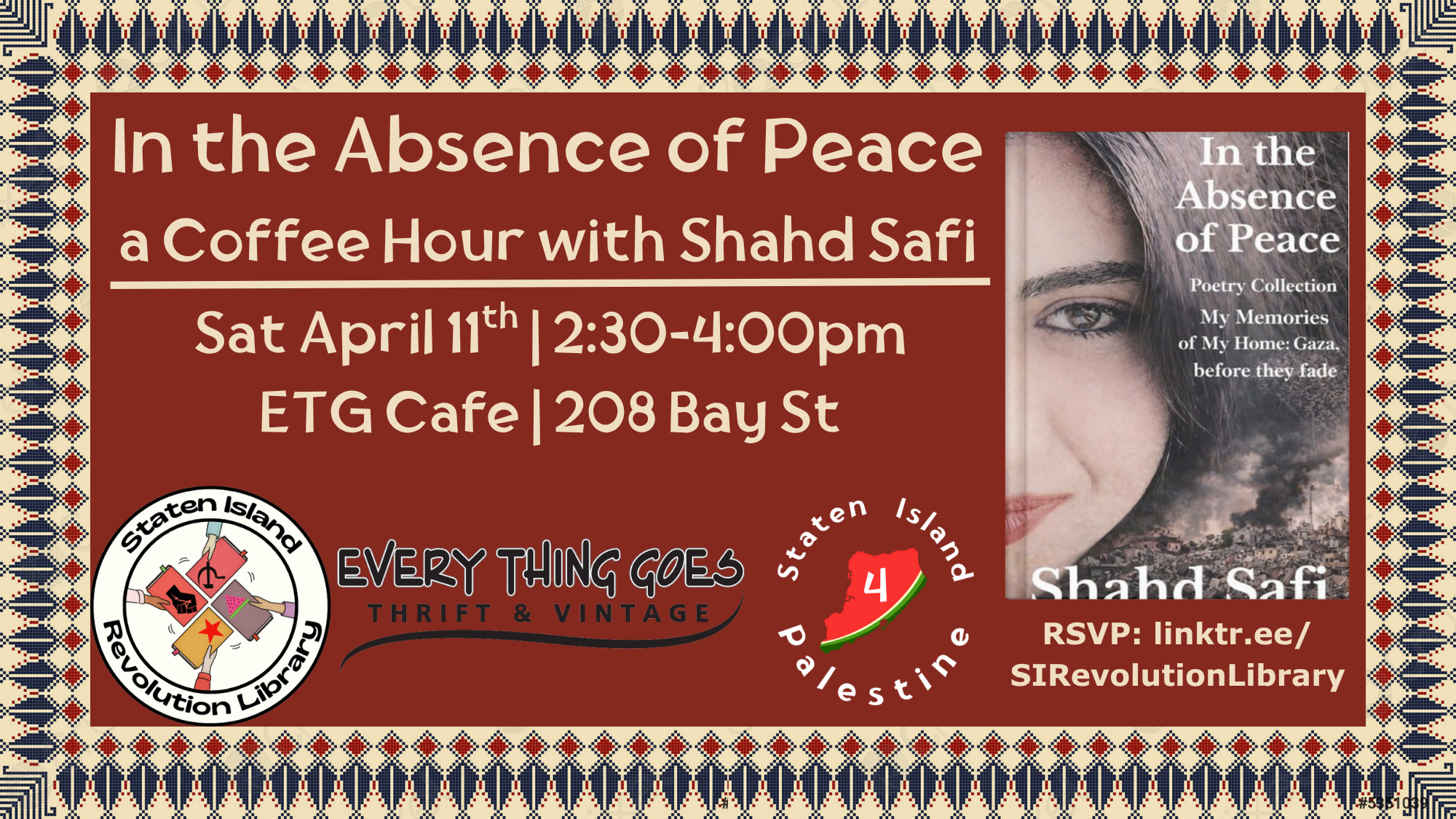 Coffe Hour with Shahd Safi Palestinian Poet and Author