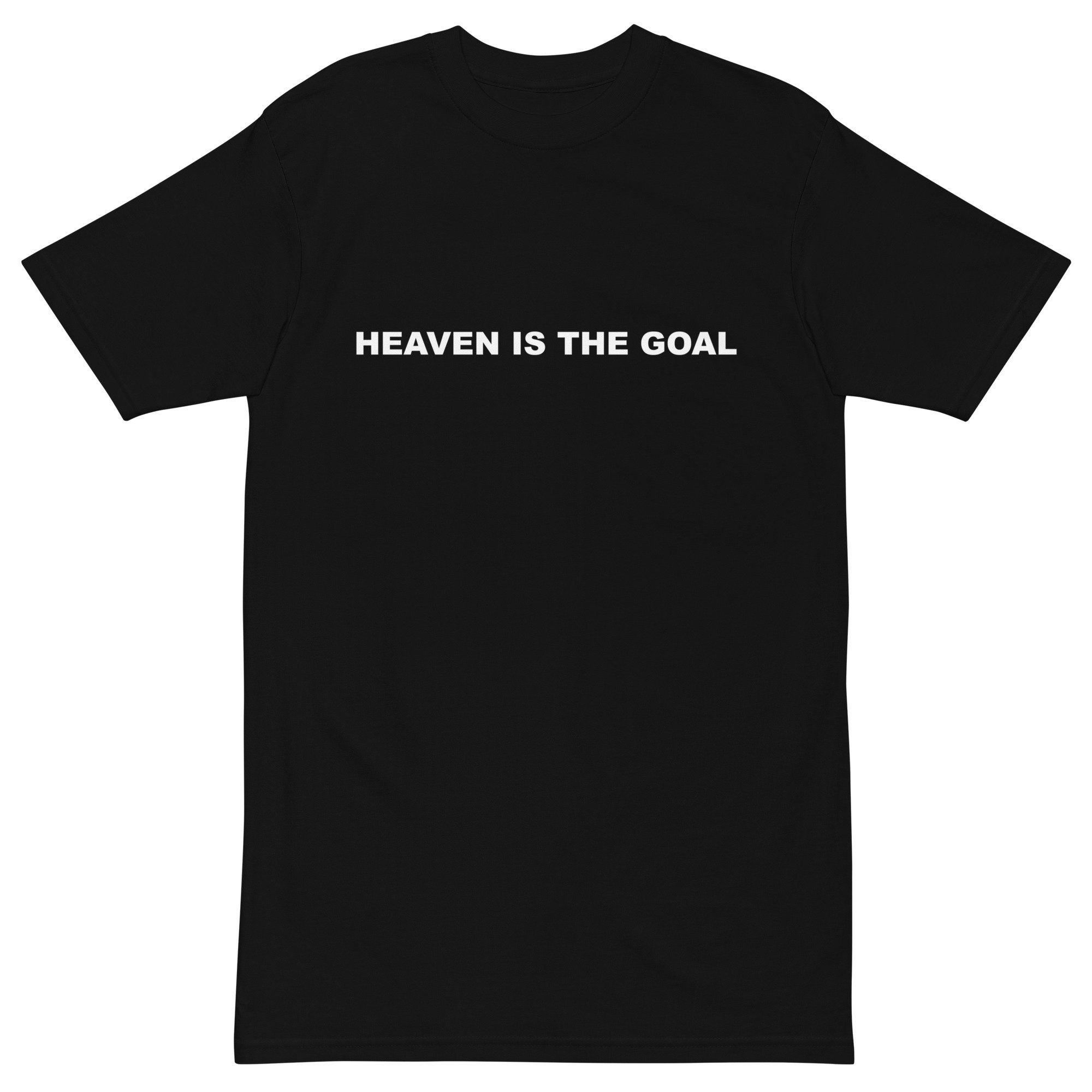 HEAVEN IS THE GOAL PREMIUM HEAVYWEIGHT T-SHIRT W/BACK ROSE LOGO