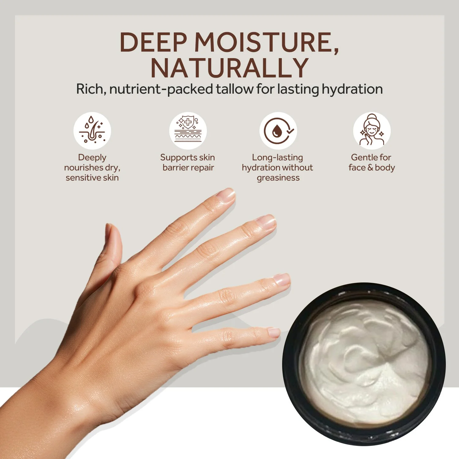 Dry skin doesn&rsquo;t stand a chance.
T-Balm melts in to deeply nourish, soothe, and protect&mdash;naturally restoring balance and softness to even the most sensitive skin.
Face, body, hands&mdash;everywhere you need lasting comfort.