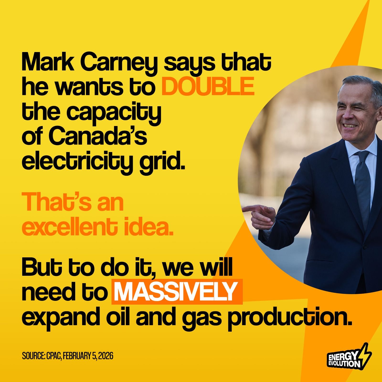 Only Canadian oil and gas can allow us to DOUBLE the capacity of our electricity grid.