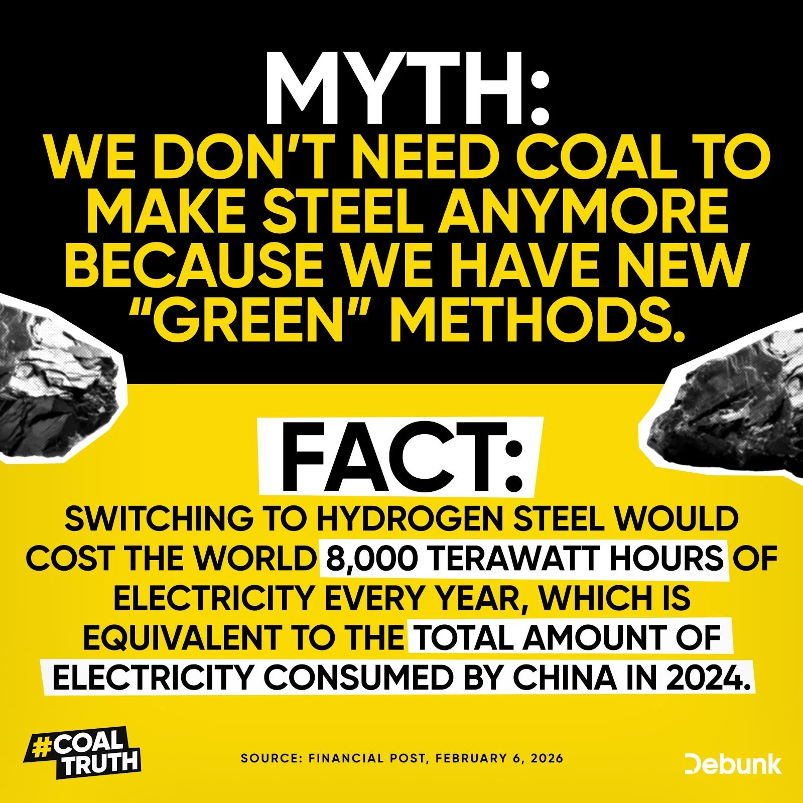 The only efficient way to make steel is with metallurgical coal.

If you understand this, sign our letter: www.CoalTruth.com