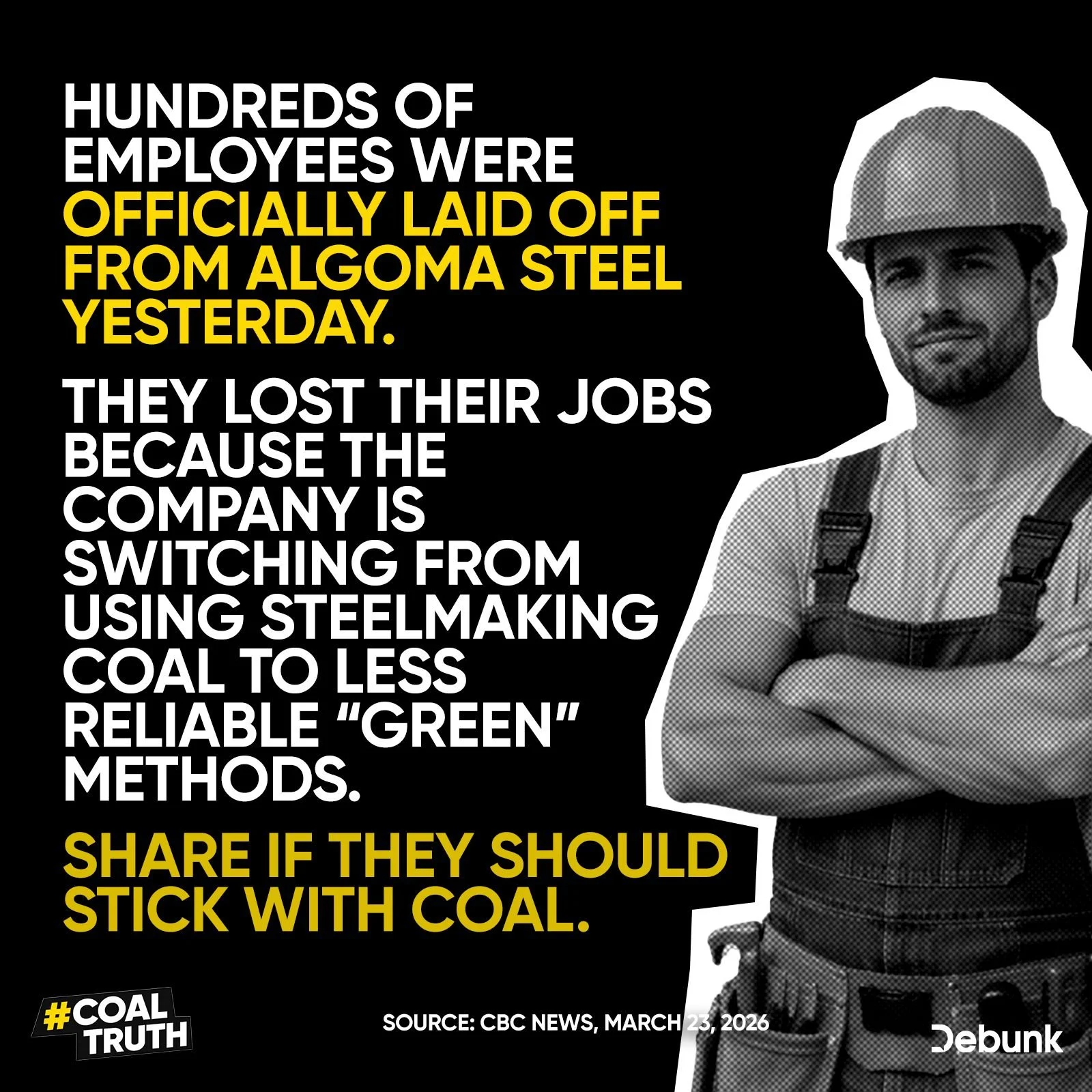 The cheapest and most efficient way to make Canadian steel is with Canadian steelmaking coal.

If you agree, sign our letter: CoalTruth.com