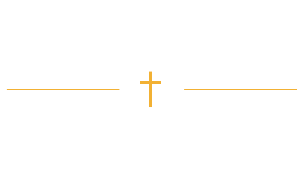 Christian cross with a gold line on each side